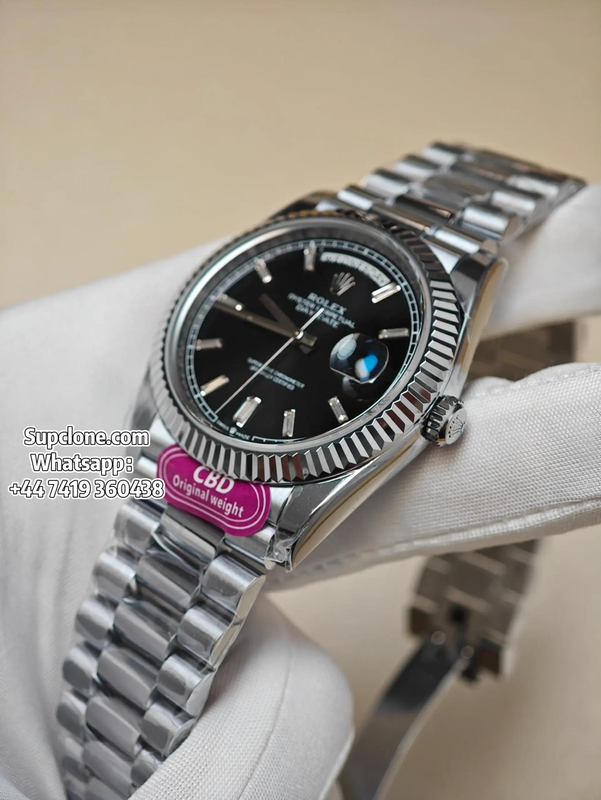 Rolex Super Clone Watches Day Date Black Diamond Dial 40mm m228236-0005 (11) Rolex Super Clone Watches Day Date Black Diamond Dial 40mm m228236-0004