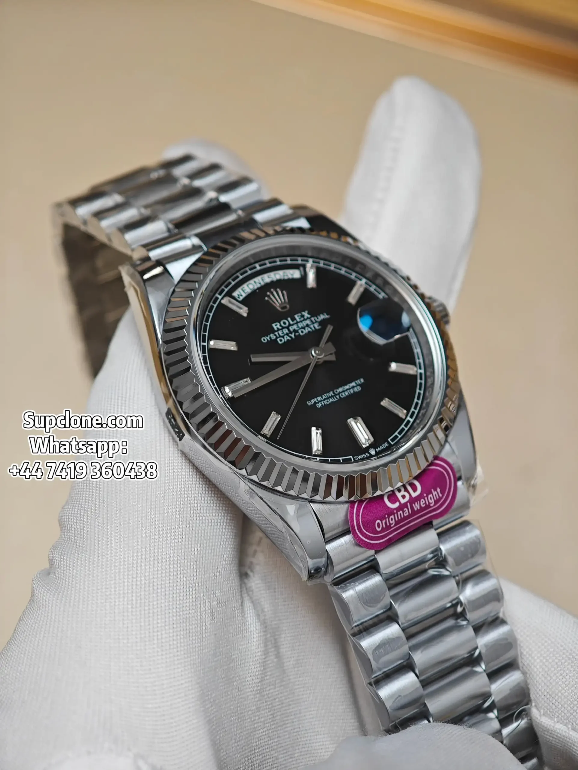 Rolex Super Clone Watches Day Date Black Diamond Dial 40mm m228236-0005 (12) Rolex Super Clone Watches Day Date Black Diamond Dial 40mm m228236-0004