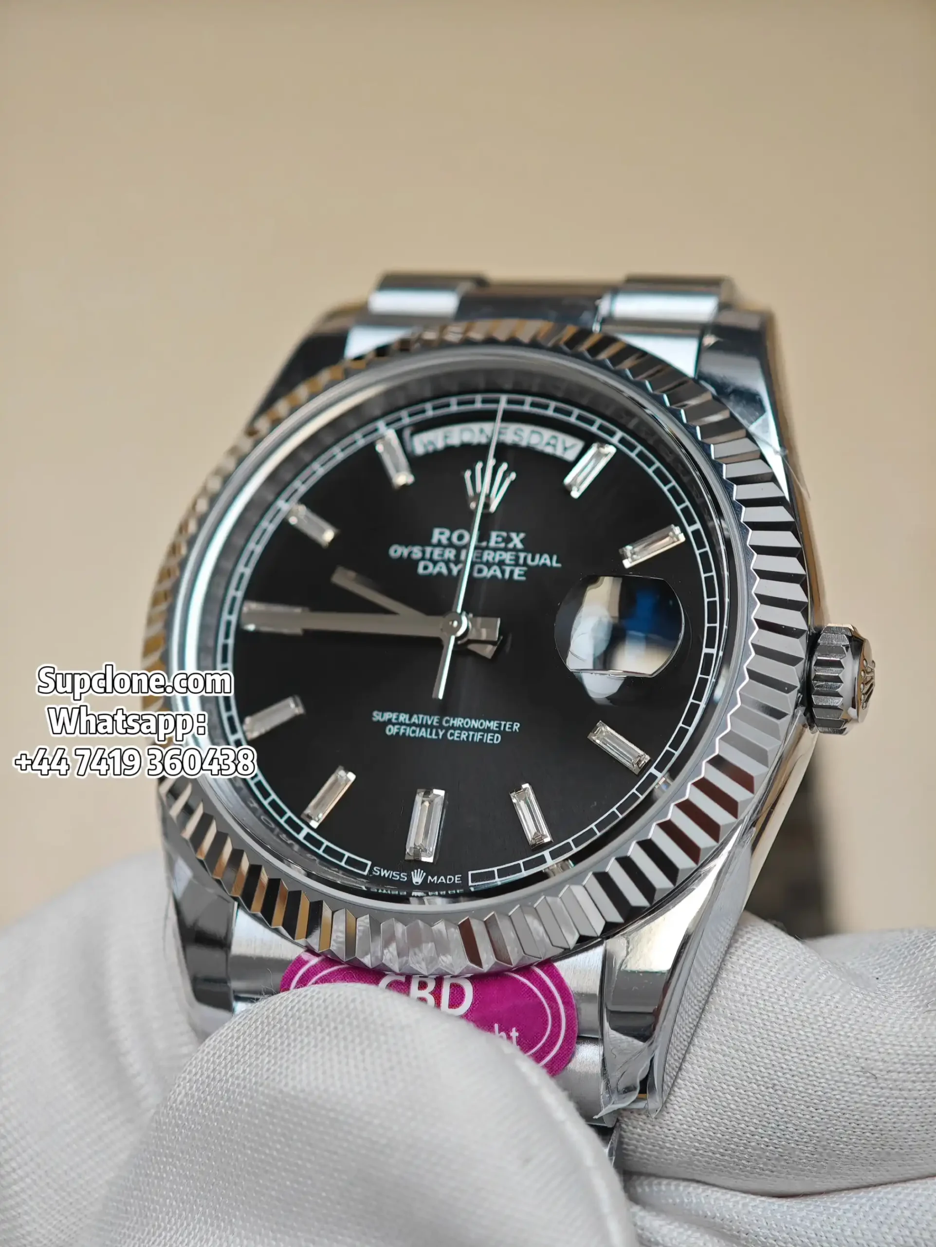 Rolex Super Clone Watches Day Date Black Diamond Dial 40mm m228236-0005 (14) Rolex Super Clone Watches Day Date Black Diamond Dial 40mm m228236-0004