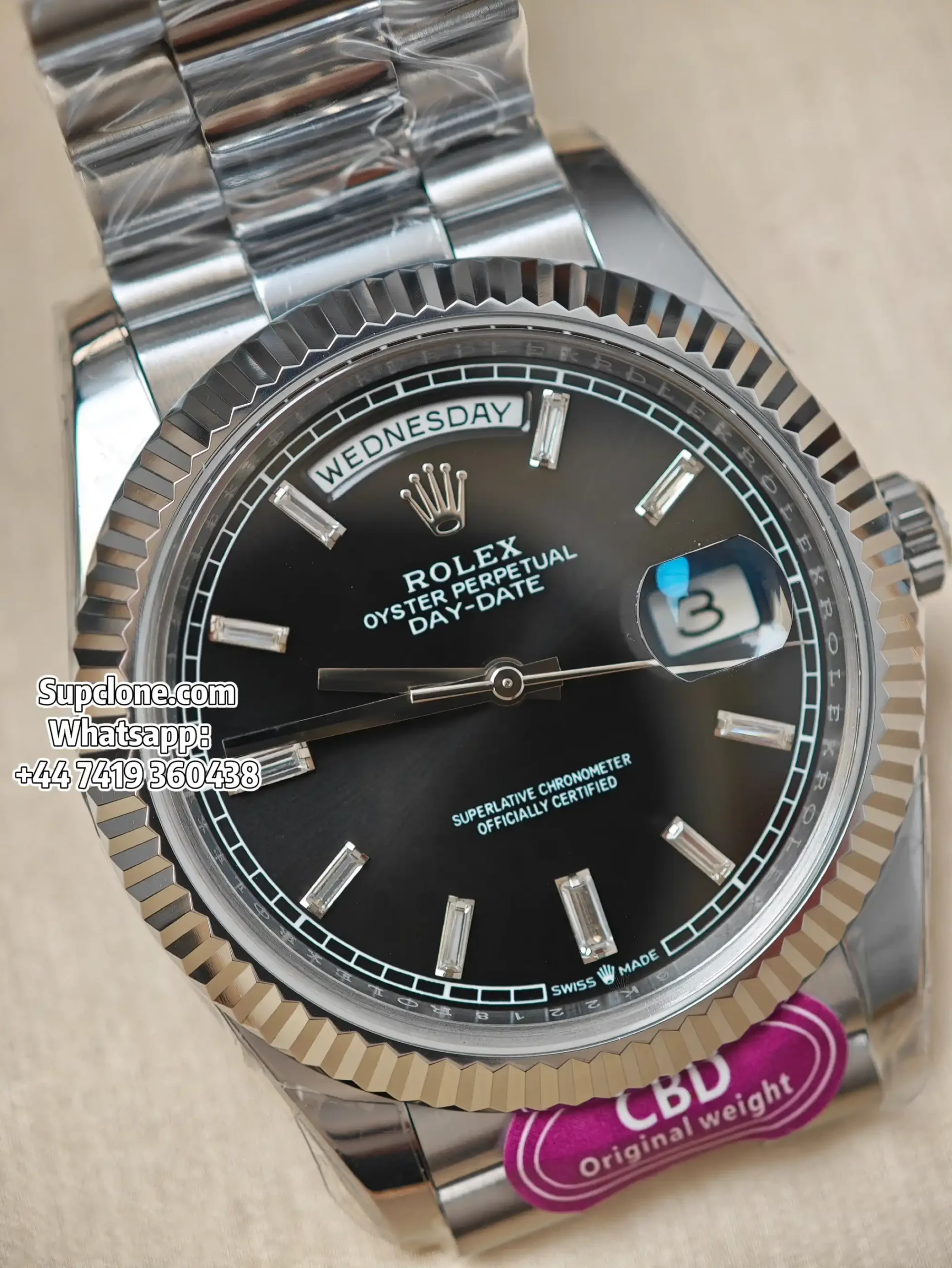 Rolex Super Clone Watches Day Date Black Diamond Dial 40mm m228236-0005 (15) Rolex Super Clone Watches Day Date Black Diamond Dial 40mm m228236-0004