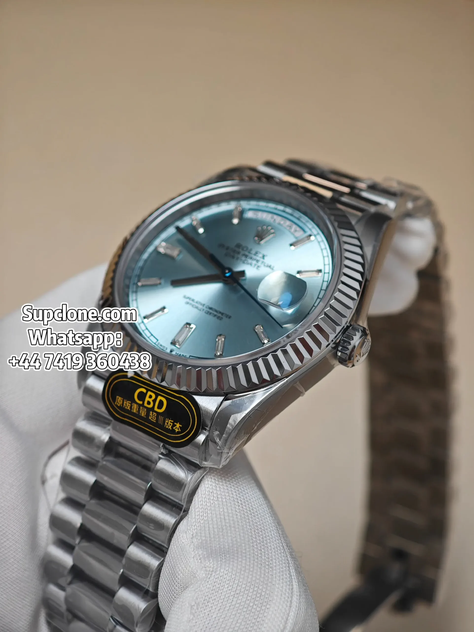 Rolex Super Clone Watches Day Date Ice Blue Diamond Dial 40mm m228236-0006 (12) Rolex Super Clone Watches Day Date Ice Blue Diamond Dial 40mm m228236-0006