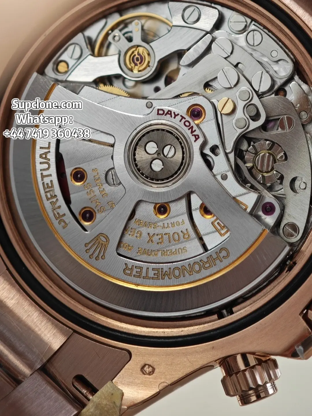 Rolex Super Clone Watches Daytona M126505-0003 Rose Gold Dial 4131 Movement (10) Rolex Super Clone Watches Daytona M126505-0003 Rose Gold Dial 4131 Movement