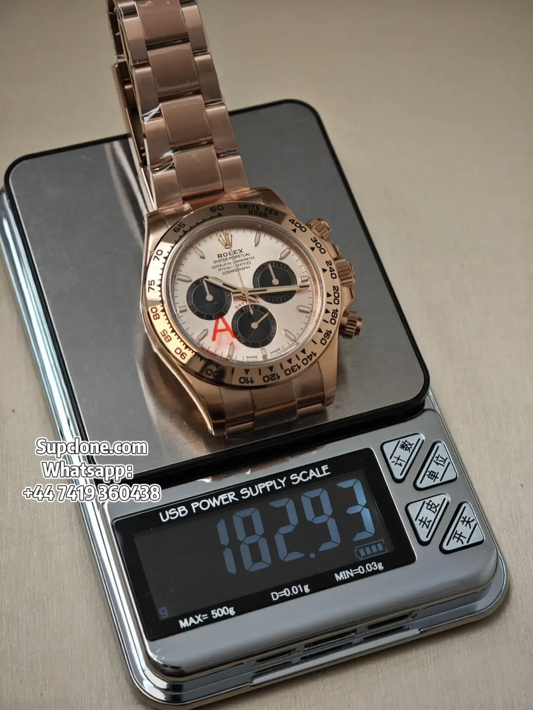 Rolex Super Clone Watches Daytona M126505-0003 Rose Gold Dial 4131 Movement (20) Rolex Super Clone Watches Daytona M126505-0003 Rose Gold Dial 4131 Movement