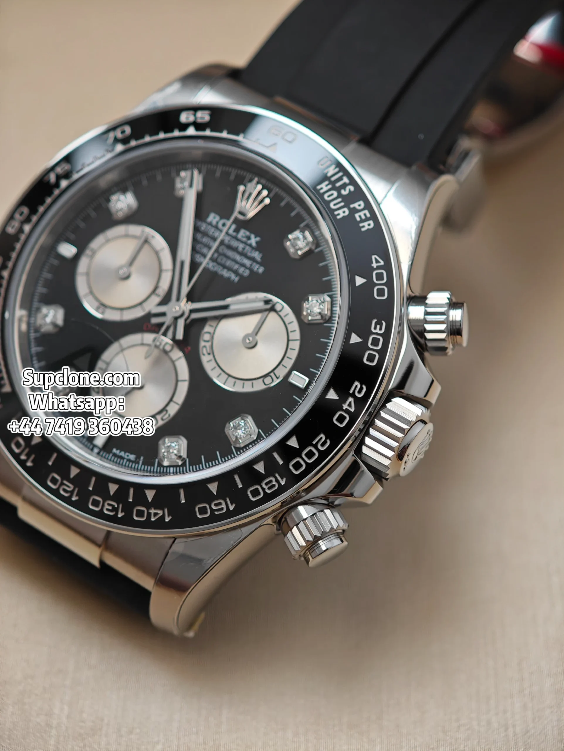 Rolex Super Clone Watches Daytona M126519LN-0004 White Gold Diamond 4131 Movement