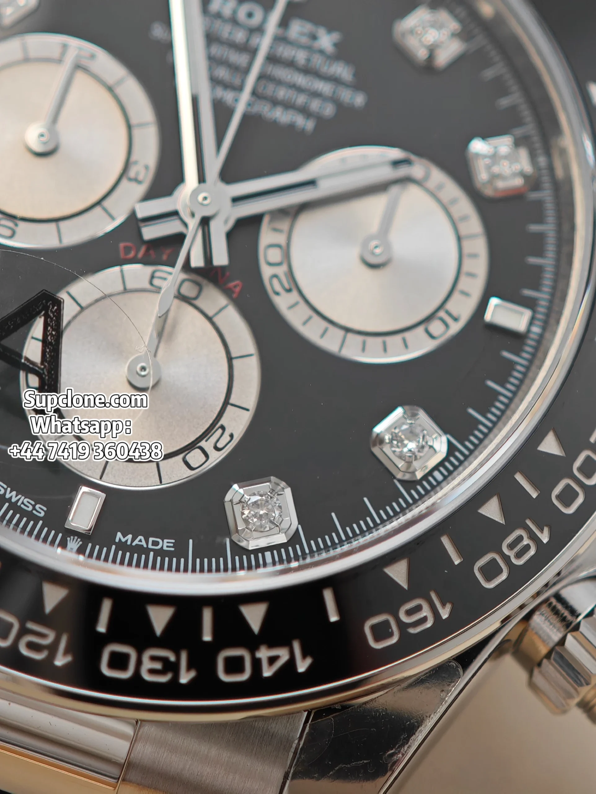 Rolex Super Clone Watches Daytona M126519LN-0004 White Gold Diamond 4131 Movement