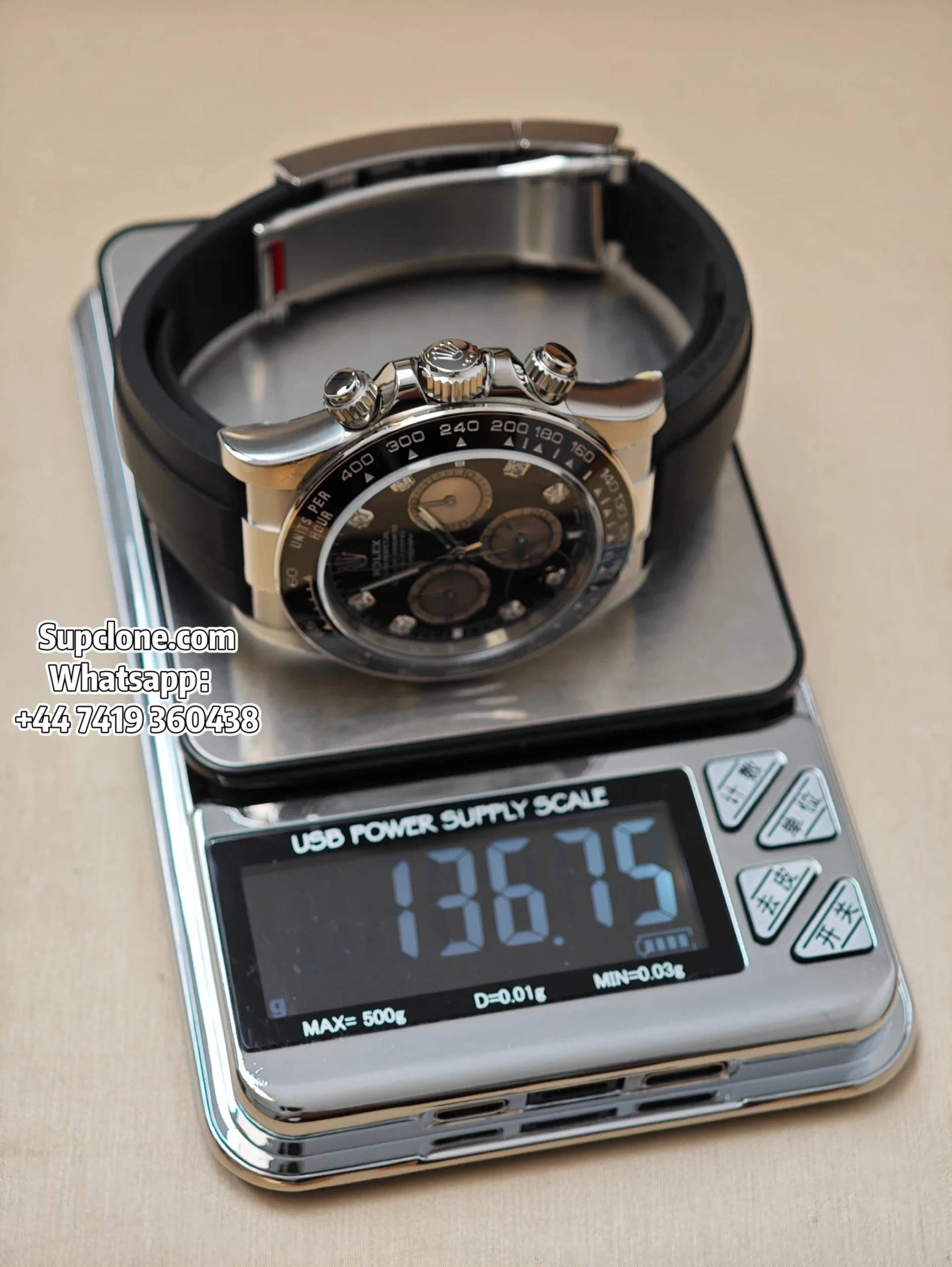 Rolex Super Clone Watches Daytona M126519LN-0004 White Gold Diamond 4131 Movement