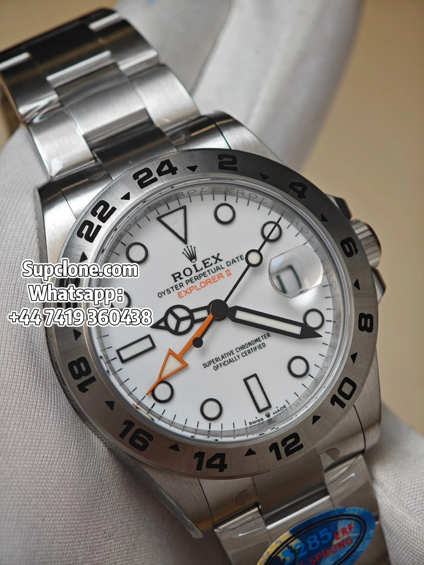 Rolex Super Clone Watches Explore II Oystersteel m226570-0001 White Dial 3285 Movement