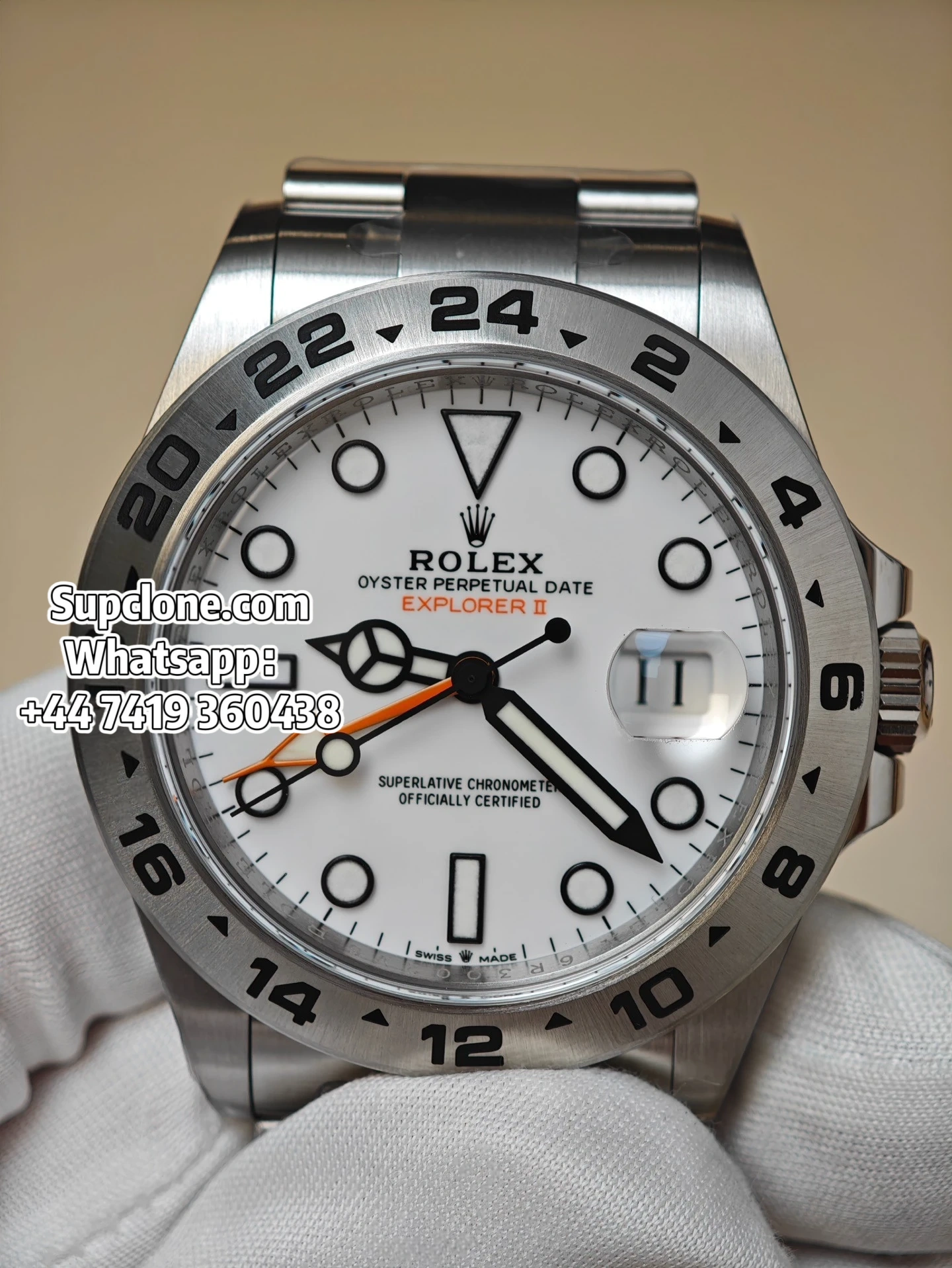 Rolex Super Clone Watches Explore II Oystersteel m226570-0001 White Dial 3285 Movement