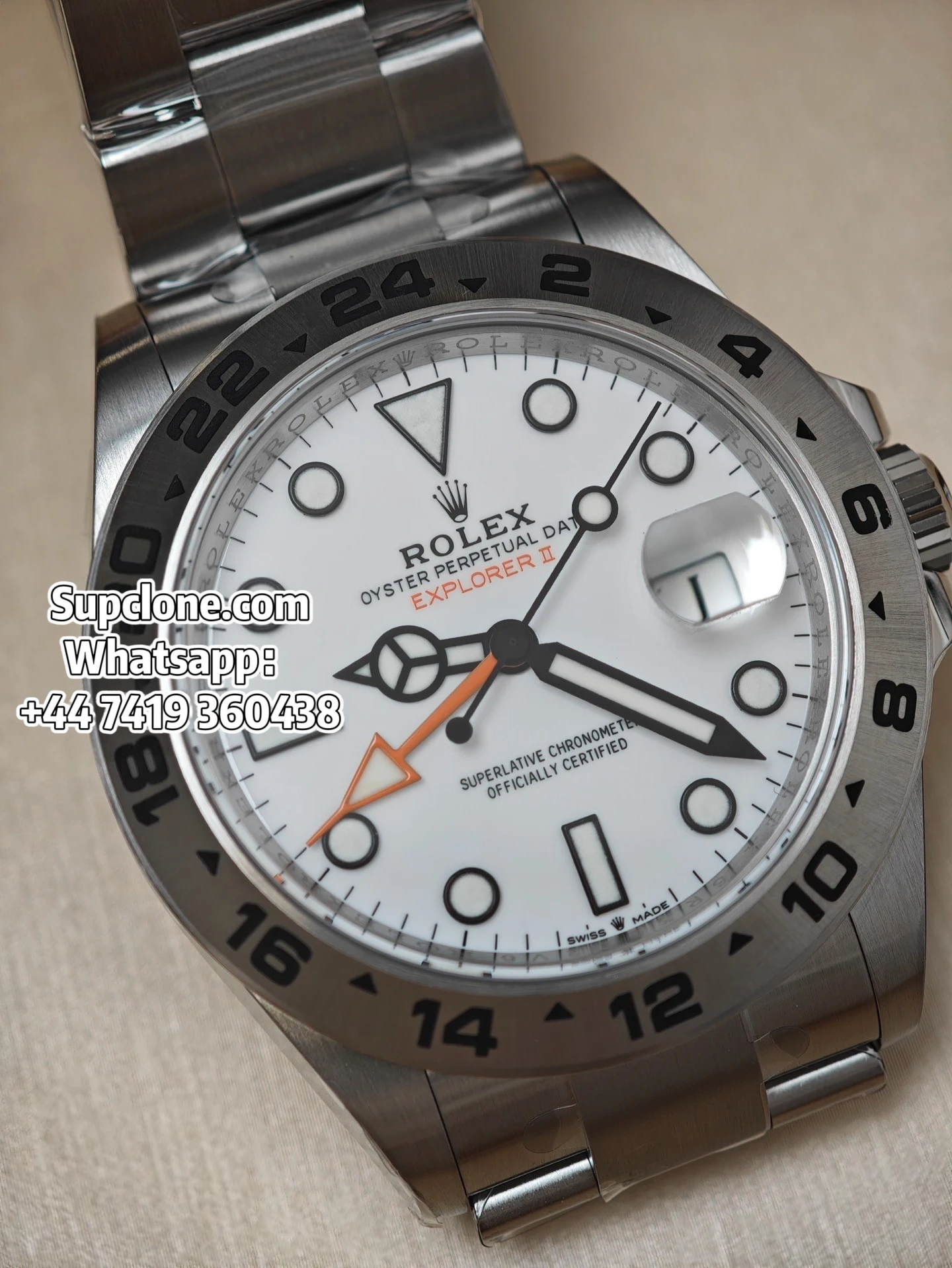 Rolex Super Clone Watches Explore II Oystersteel m226570-0001 White Dial 3285 Movement