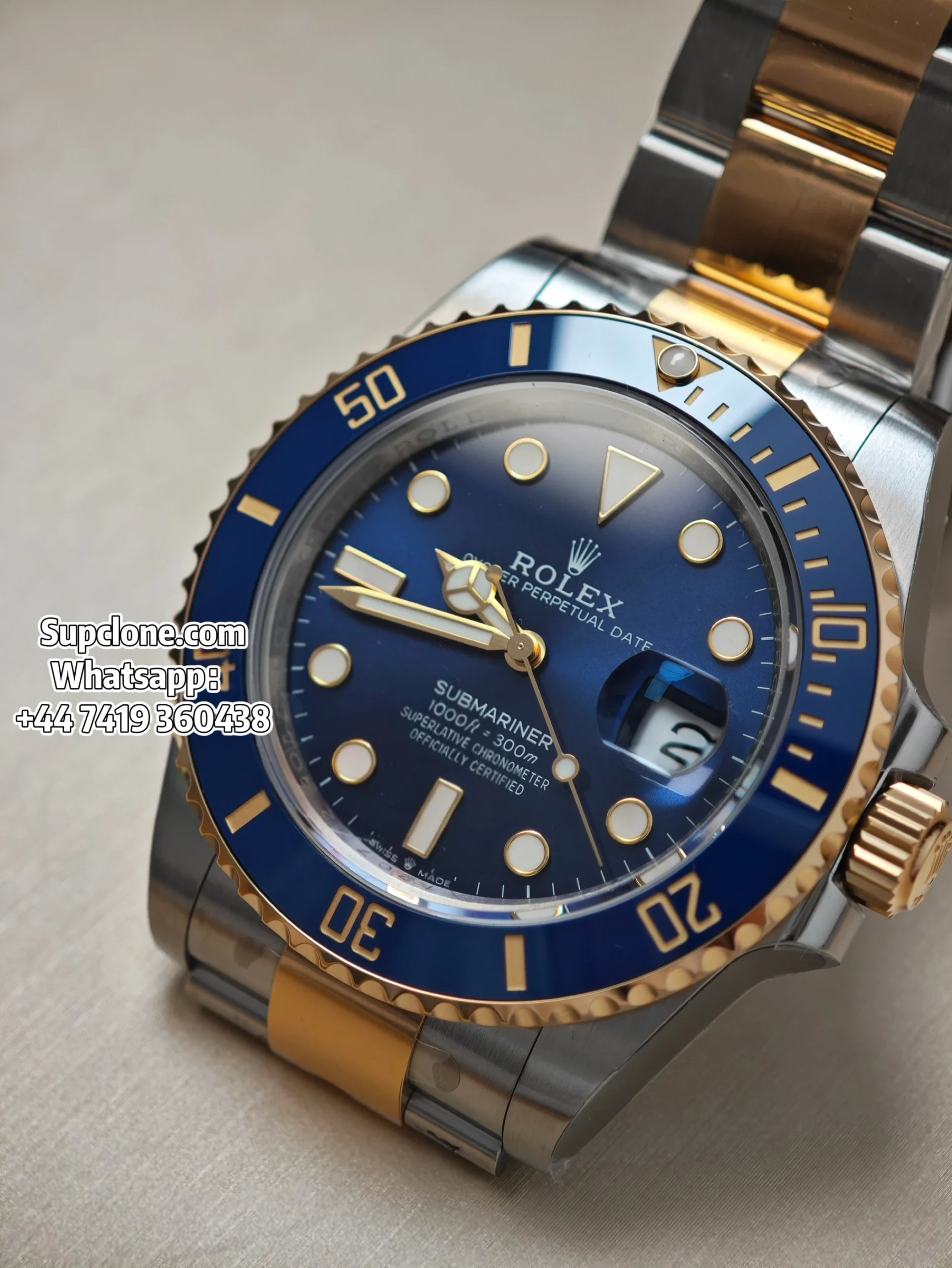 Rolex Super Clone Watches Submariner Bluesy M126613LB Two-Tone Gold Blue Dial (14) Rolex Super Clone Watches Submariner Bluesy M126613LB Two-Tone Gold Blue Dial 3235 Movement