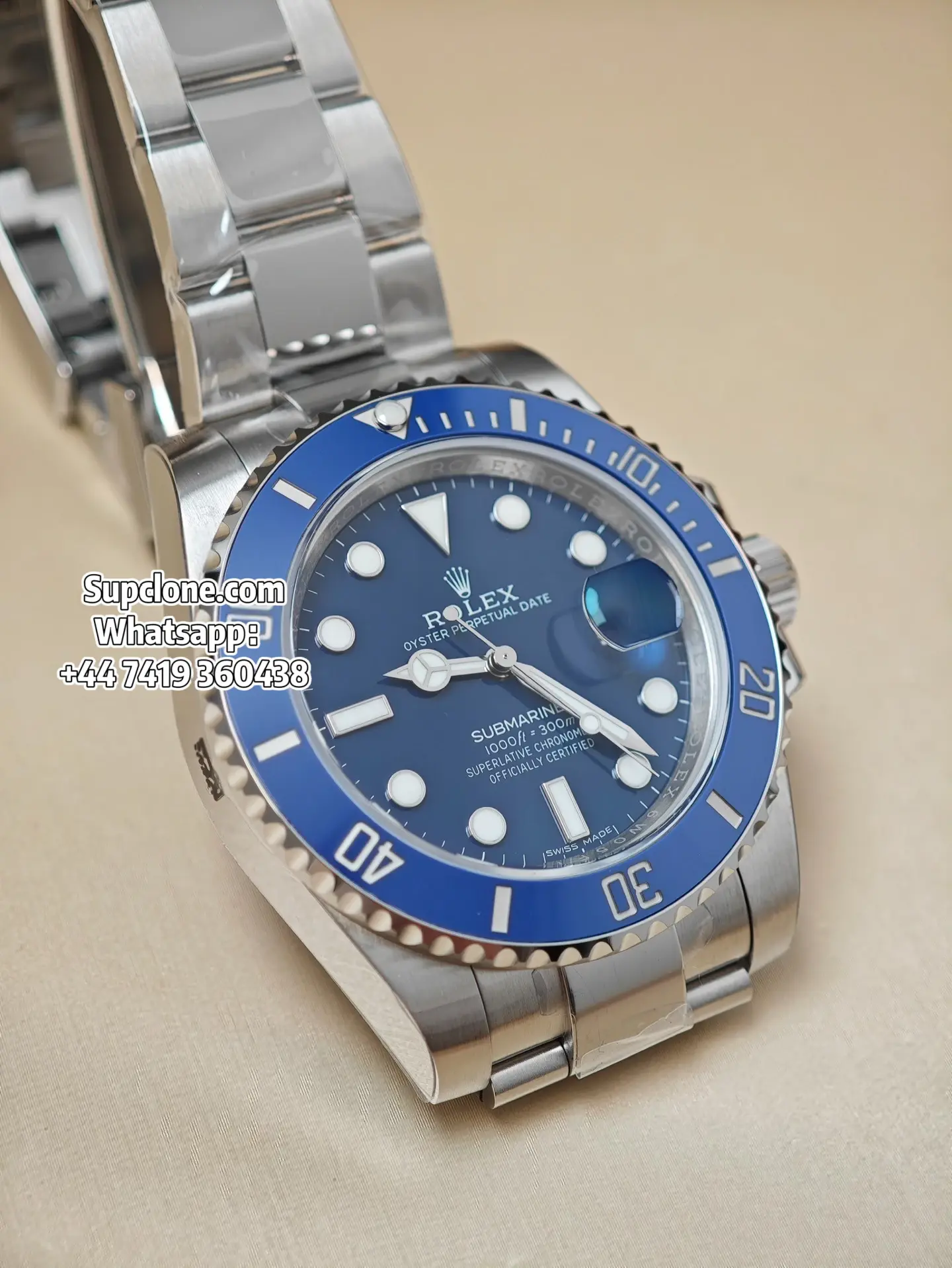 Rolex Super Clone Watches Submariner Smurf 116619LB 3135 Movement