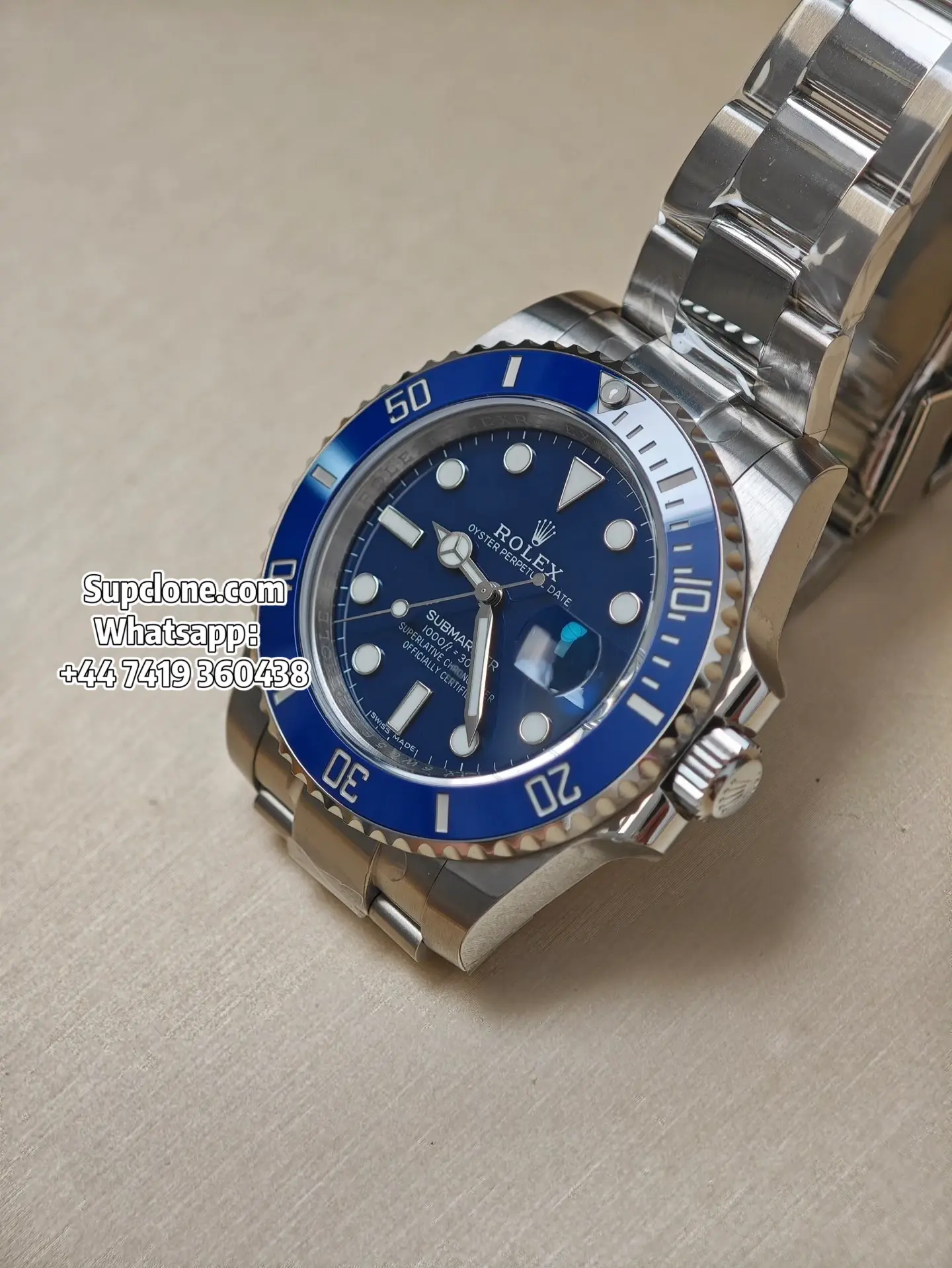 Rolex Super Clone Watches Submariner Smurf 116619LB 3135 Movement