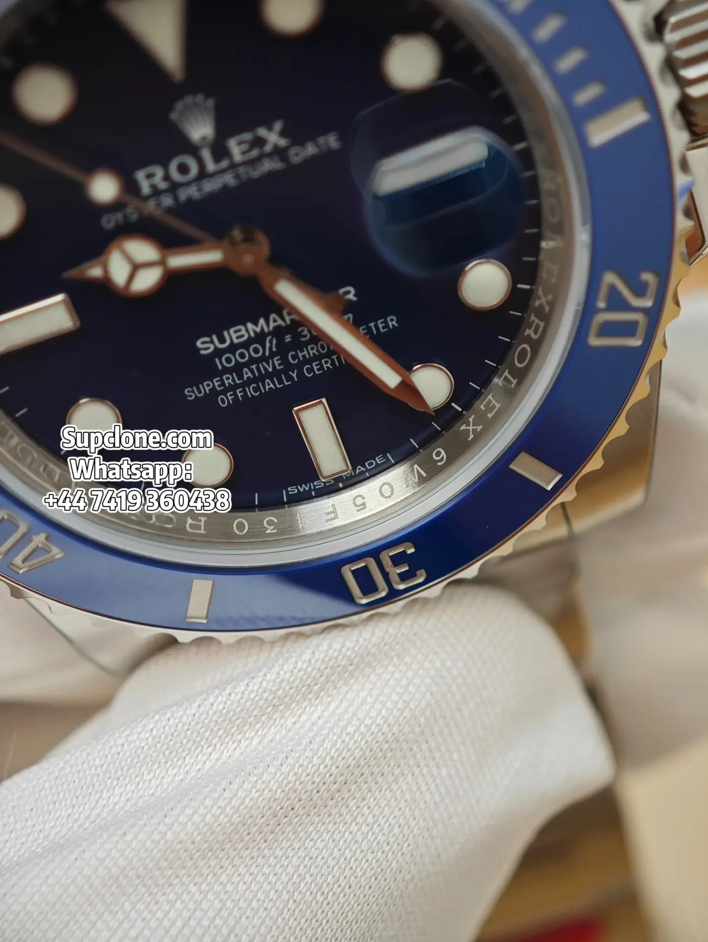 Rolex Super Clone Watches Submariner Smurf 116619LB 3135 Movement