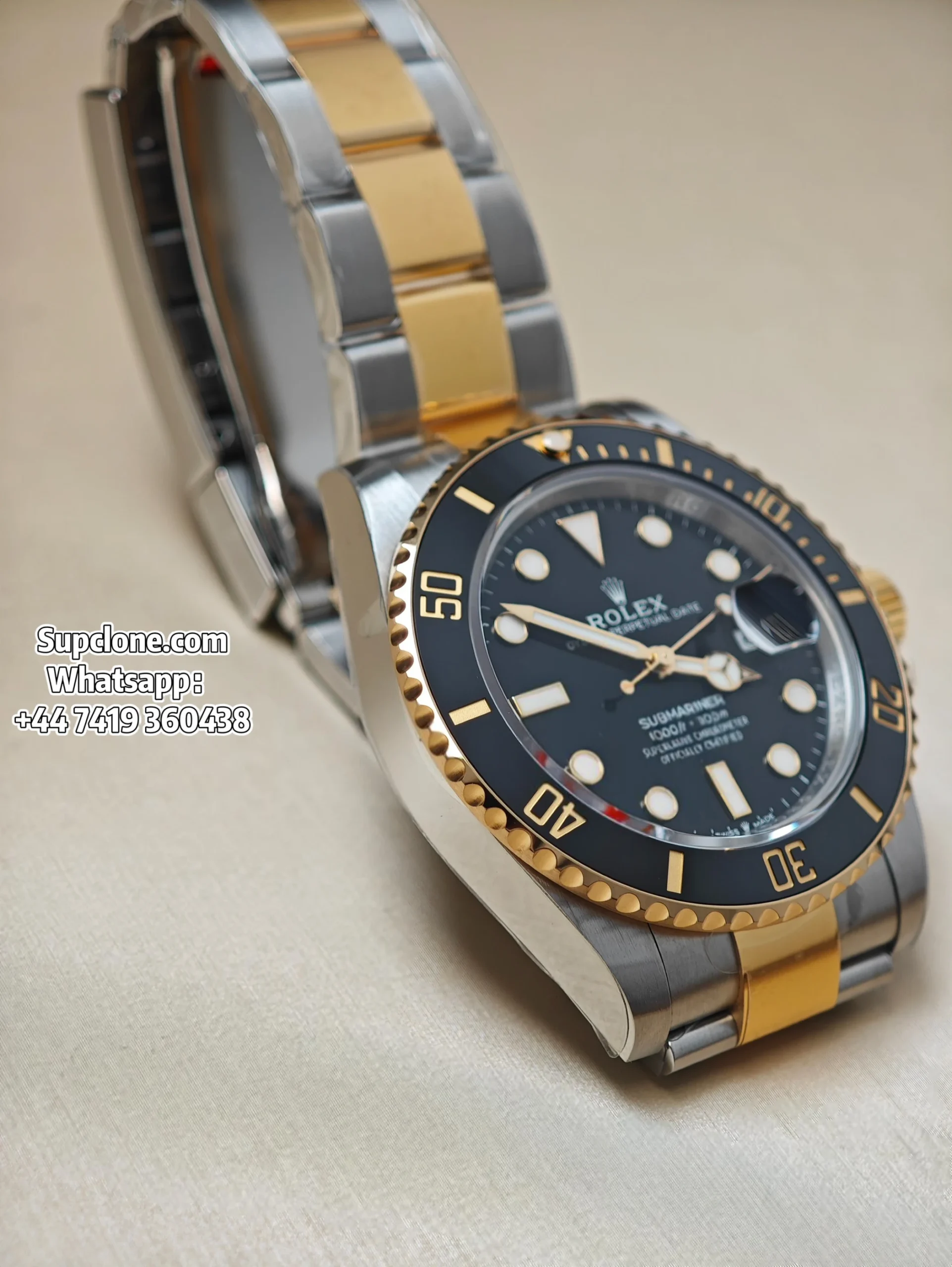 Rolex Super Clone Watches Submariner Two-Tone Gold Black M126613LN 3235 Movement