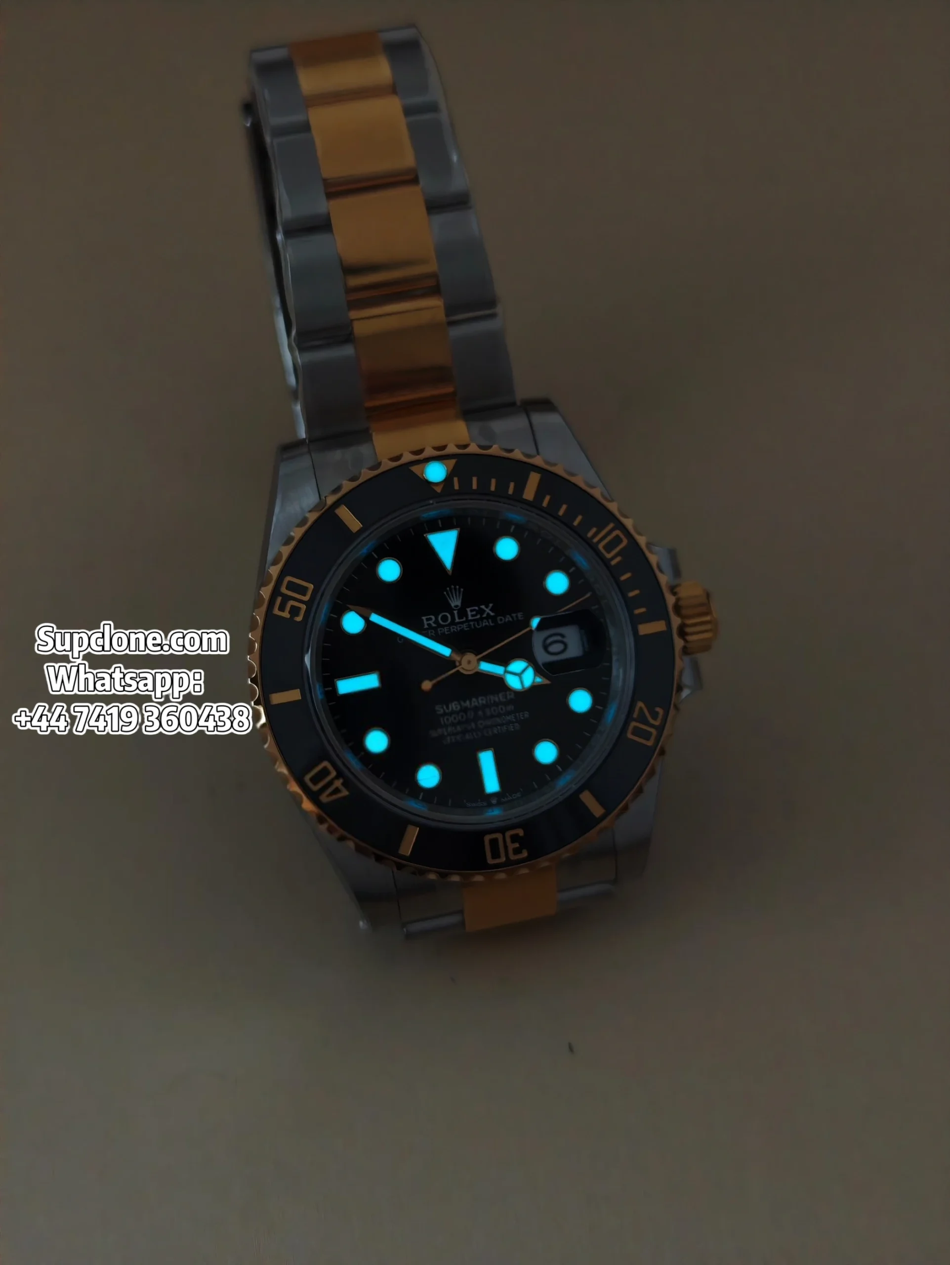 Rolex Super Clone Watches Submariner Two-Tone Gold Black M126613LN 3235 Movement