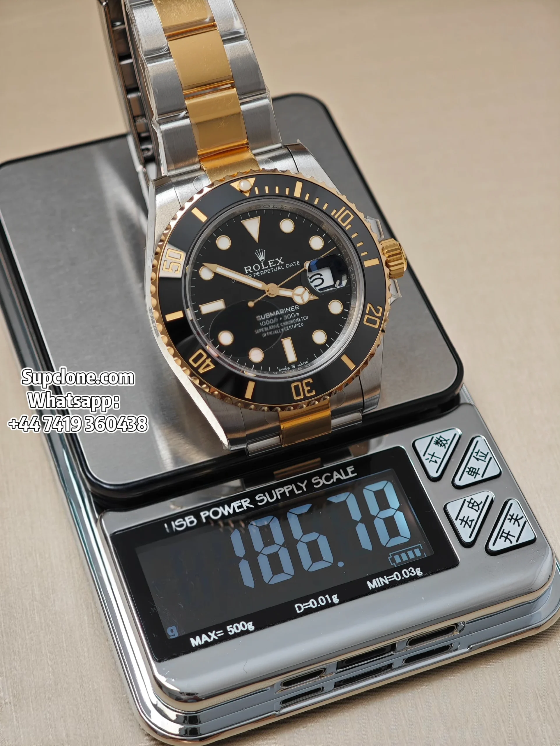 Rolex Super Clone Watches Submariner Two-Tone Gold Black M126613LN 3235 Movement