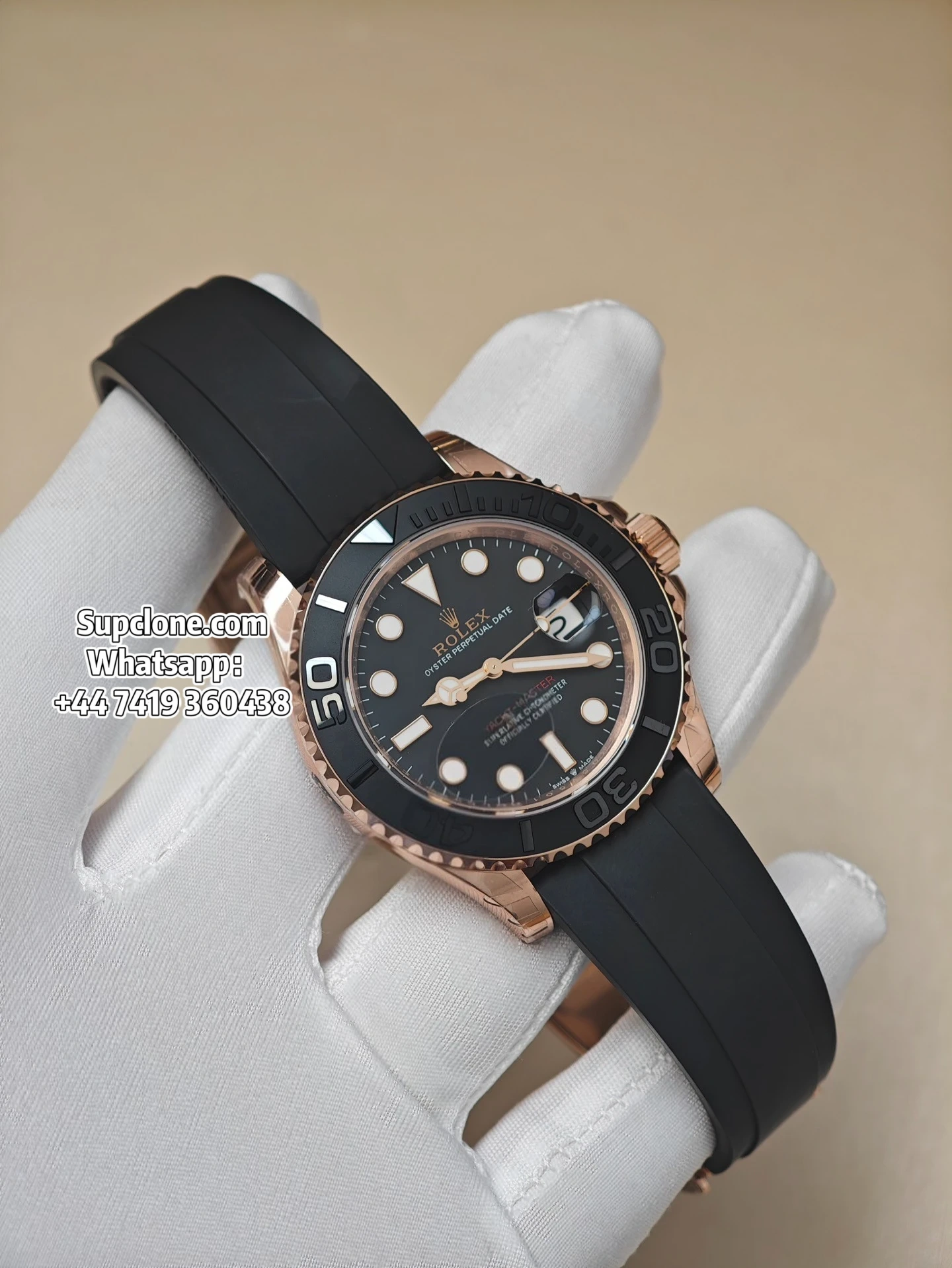 Rolex Super Clone Watches Yacht Master 18k Rose Gold m126655-0002 3235 Movement