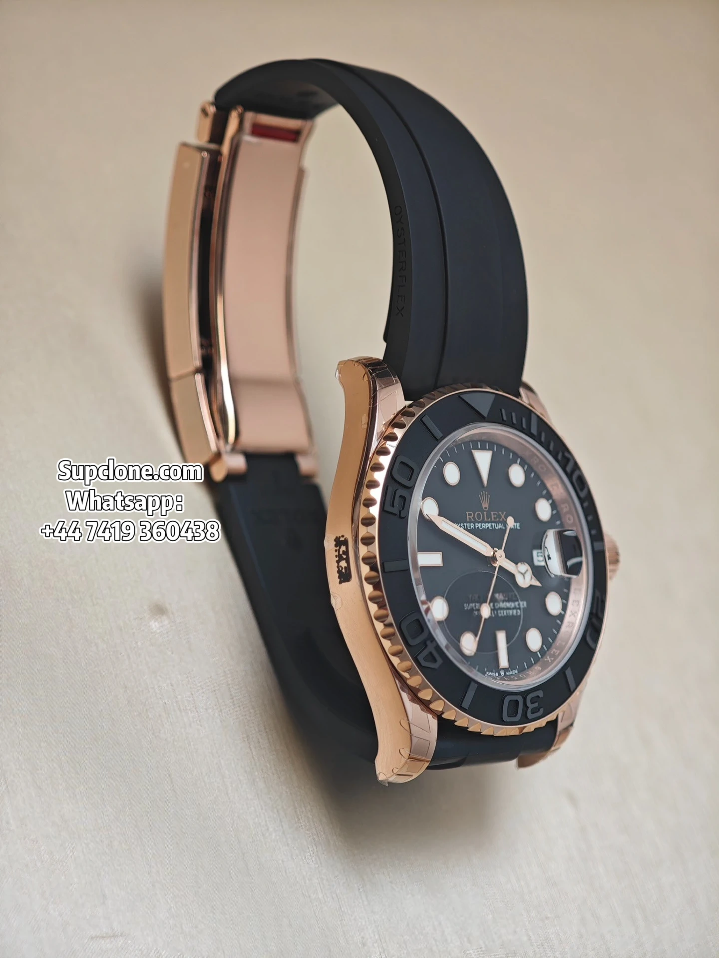 Rolex Super Clone Watches Yacht Master 18k Rose Gold m126655-0002 3235 Movement