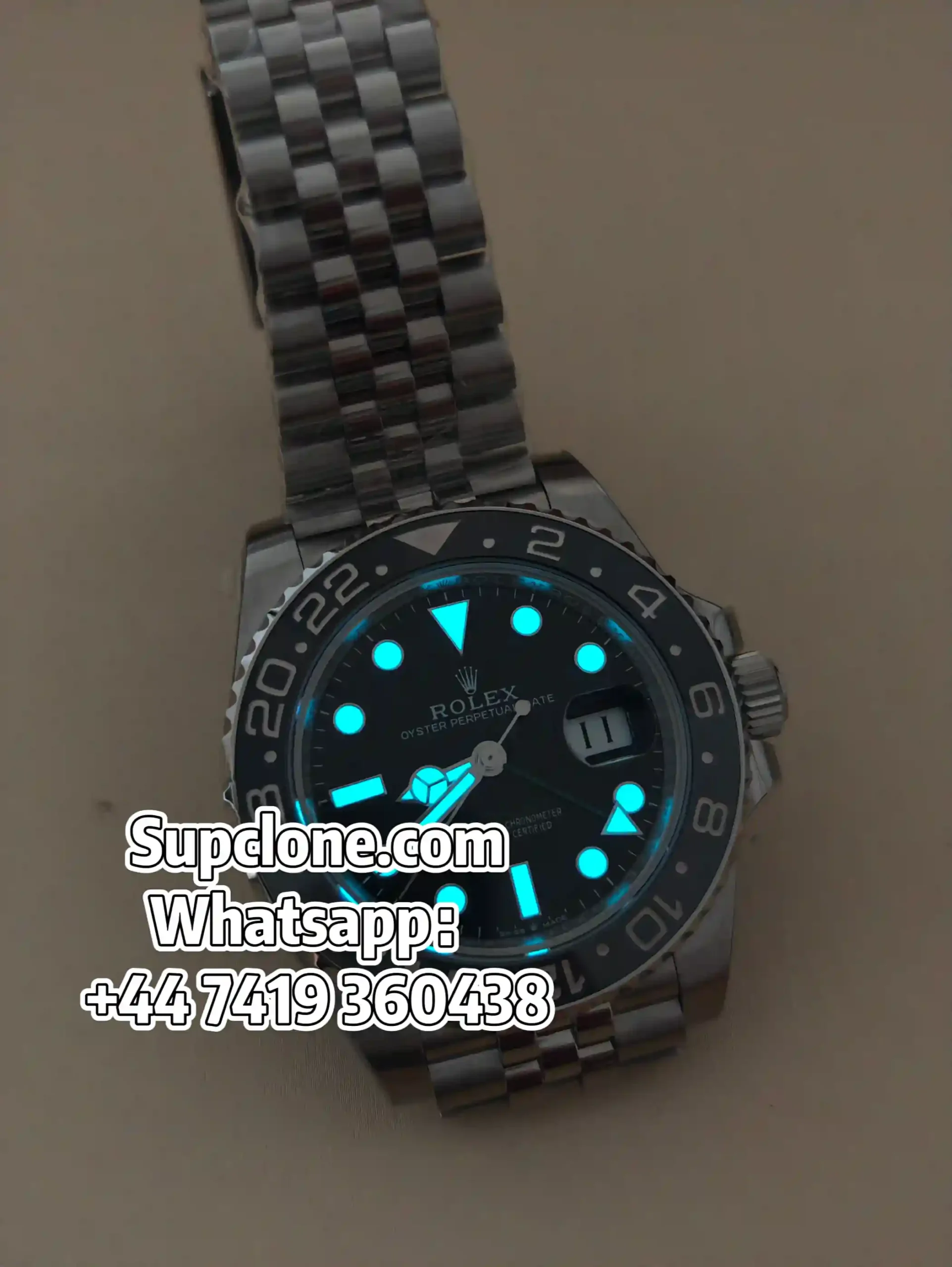 Super Clone Rolex GMT-Master II Bruce Wayne Night Light