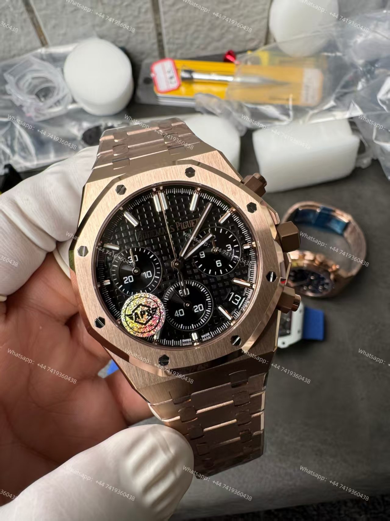 Audemars Piguet Super Clone Royal Oak Rose Gold Black dial 26240 Chronograph 41mm Cal.4401