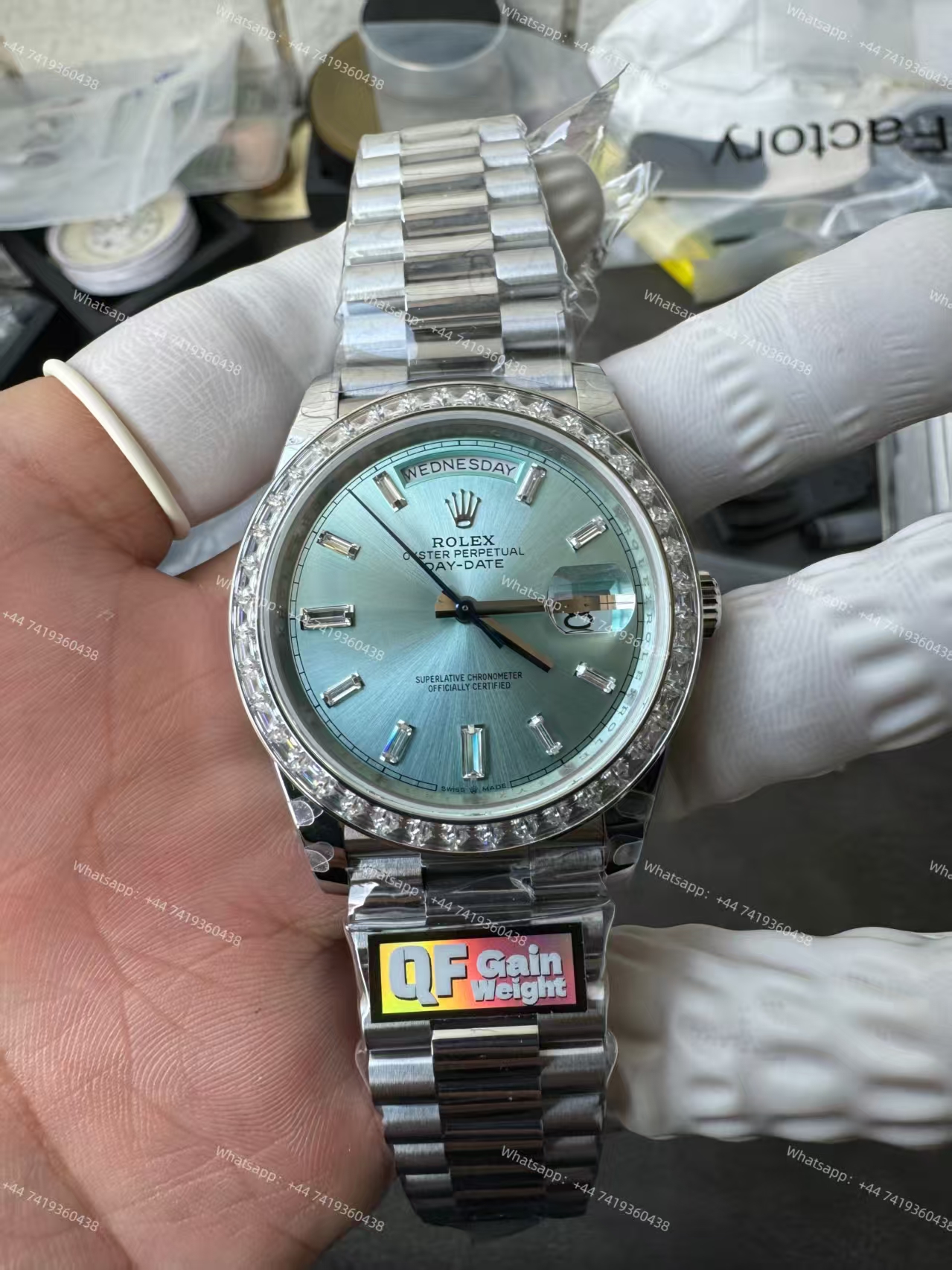 Rolex Day-Date 228396TBR Ice-blue dial Presidential bracelet 3255 Movement (40mm) Best Super Clone