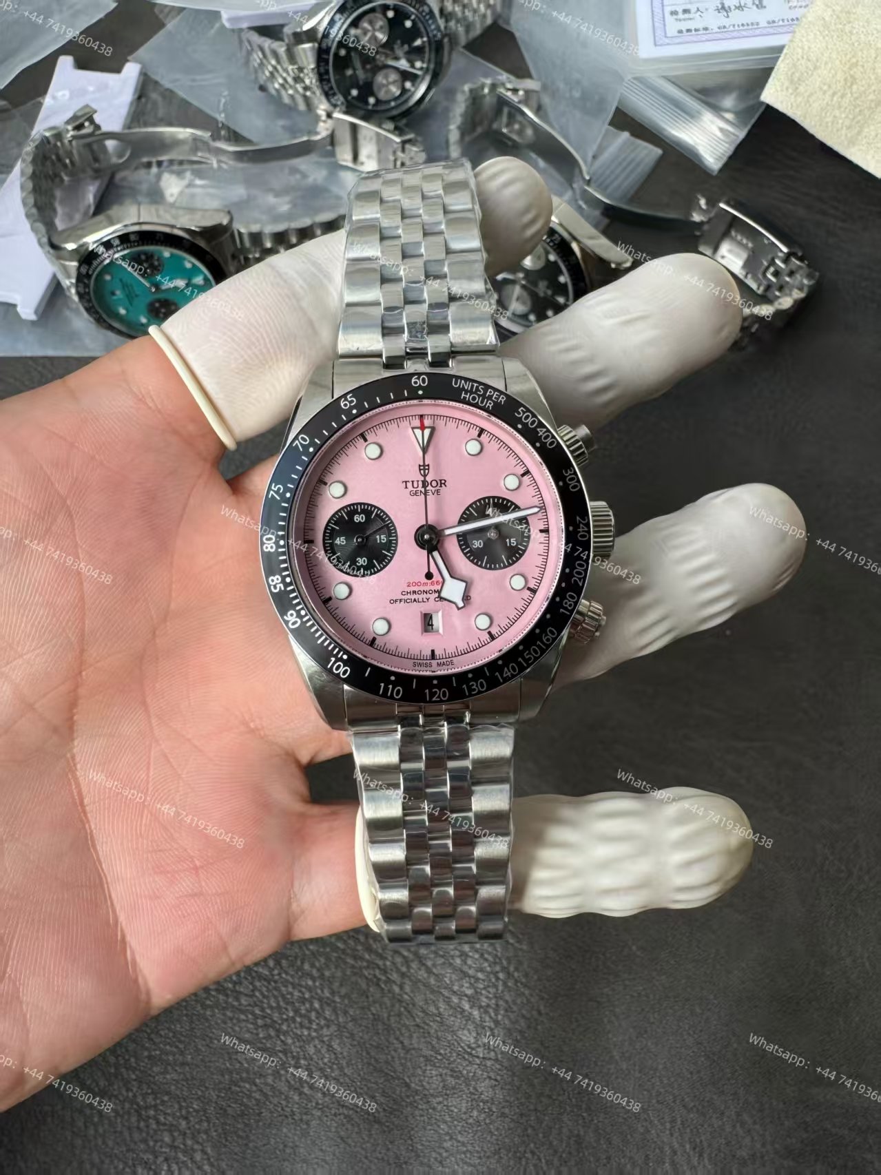 Tudor Super Clone Black Bay Chronograph M79360N-0019 Pink Dial