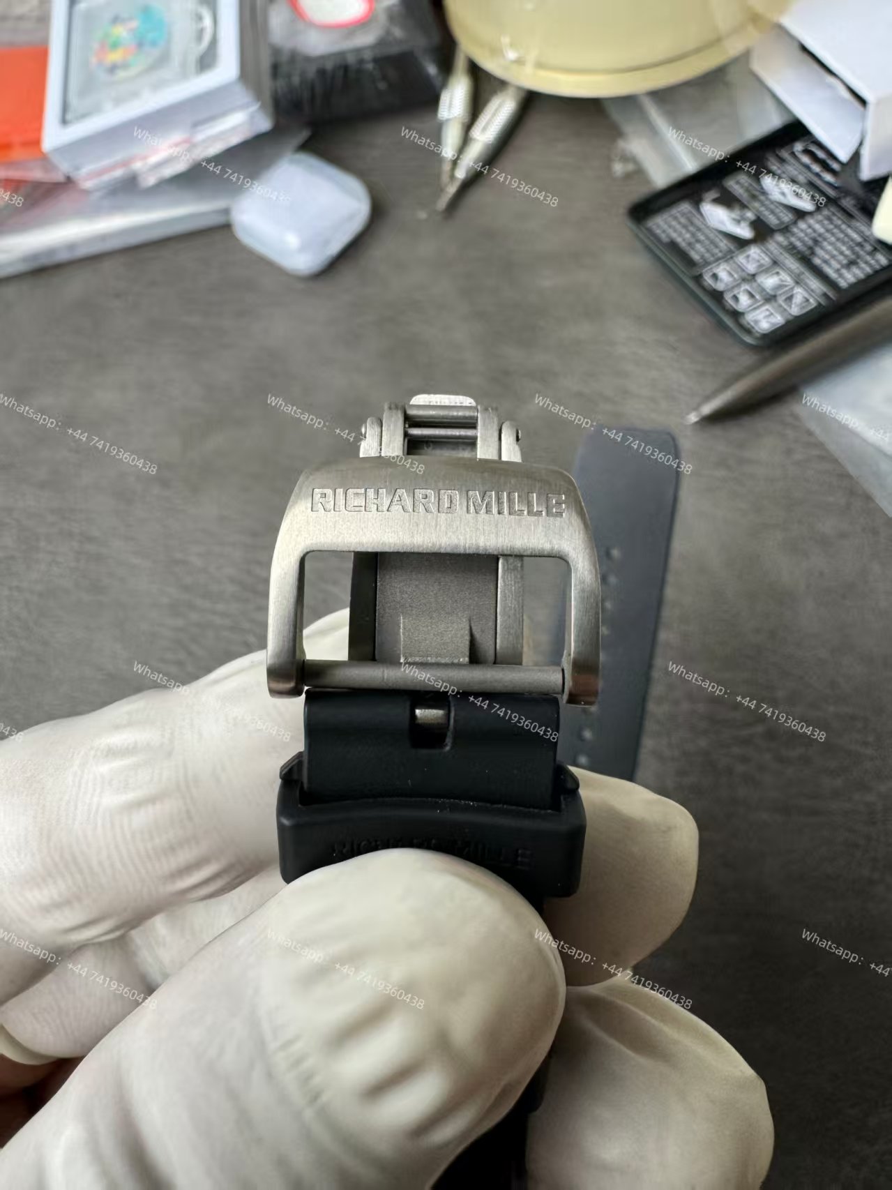 Super Clone Richard Mille RM 67-01 Titanium Skeleton Pink Velcro Strap