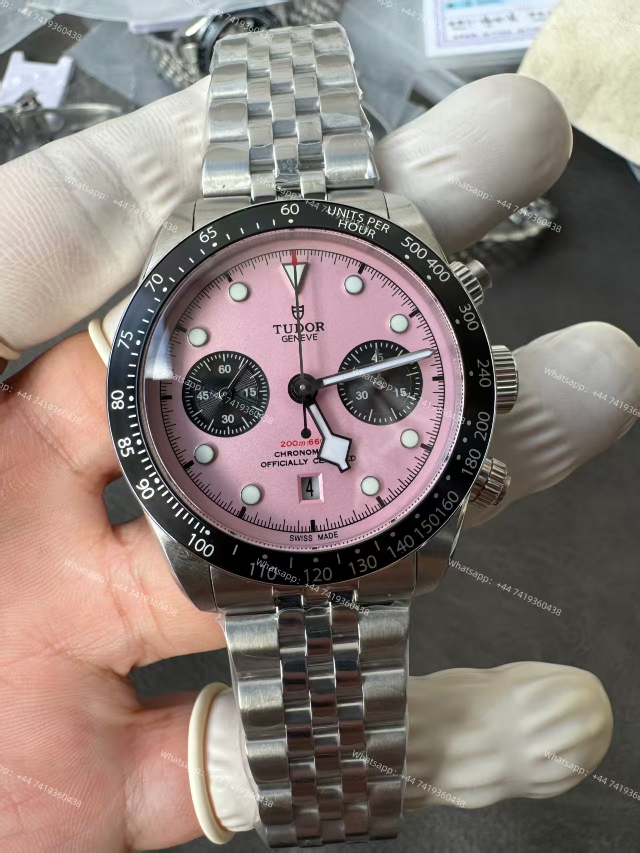 Tudor Super Clone Black Bay Chronograph M79360N-0019 Pink Dial