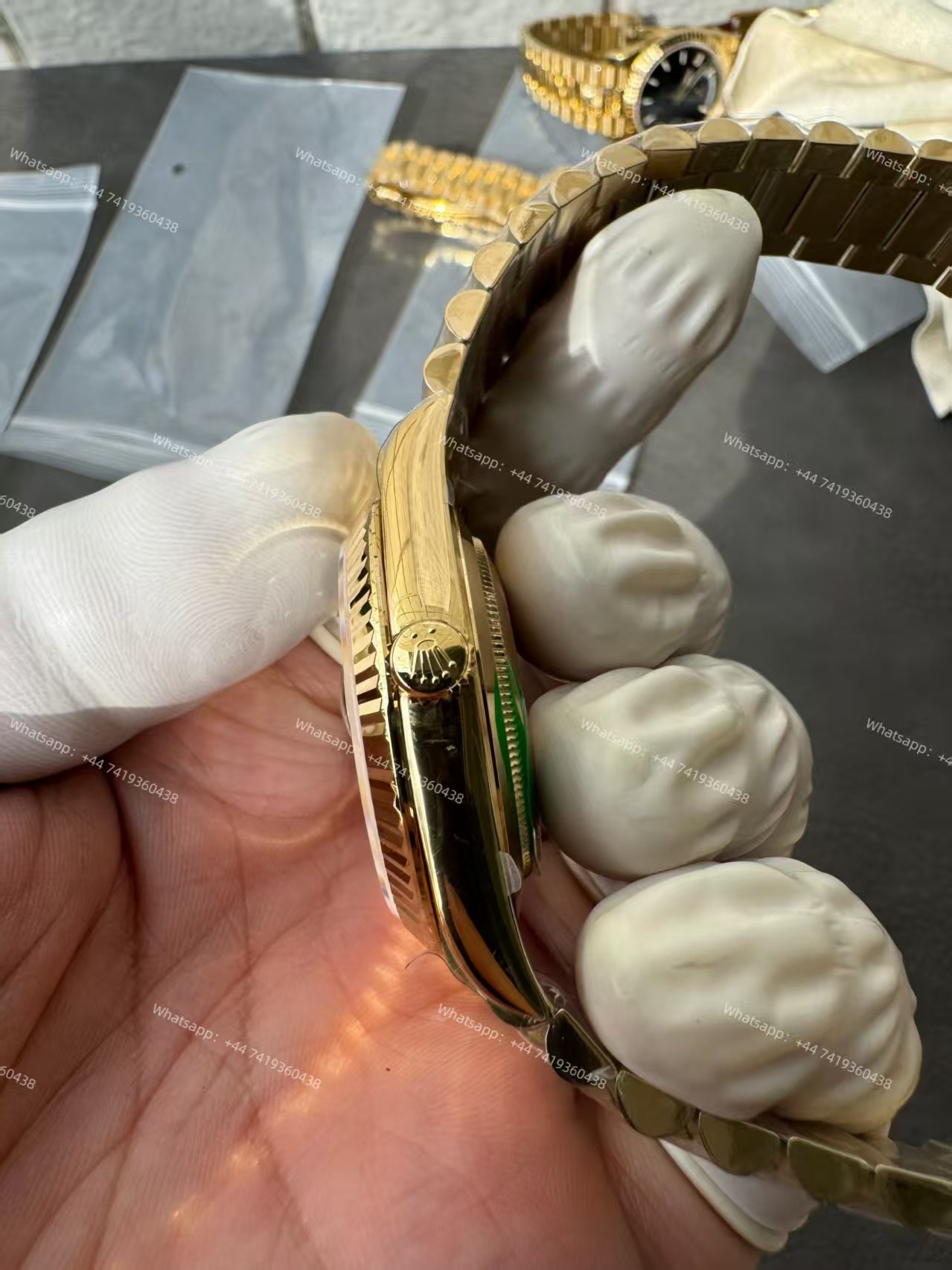 Rolex Day-Date M228238-0067 1:1 Replica Gold Black Dial 40MM 3255 Movement Presidential Bracelet Super Clone Watch