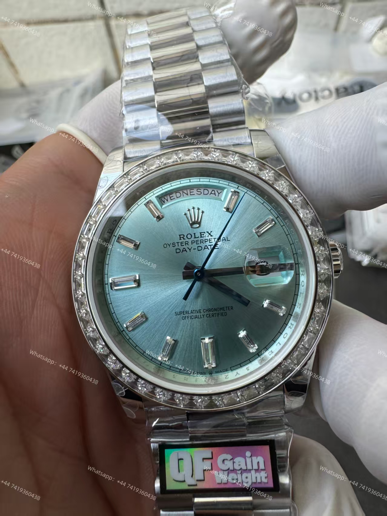Rolex Day-Date 228396TBR Ice-blue dial Presidential bracelet 3255 Movement (40mm) Best Super Clone