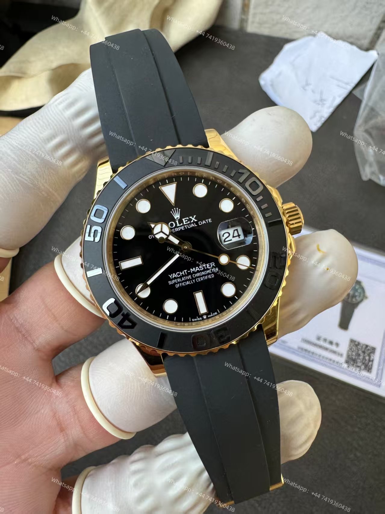 Rolex Yacht-Master 226658 1:1 Replica 18K Gold Plated 42MM 3235 Movement Super Clone Watch