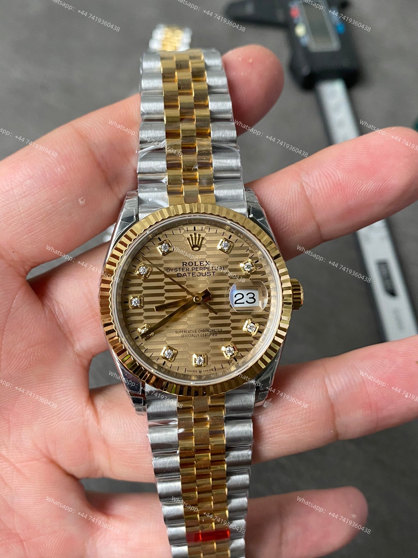 Rolex Datejust M126233-0045 1:1 Replica Water Ripple Diamond Gold Dial Jubilee 36MM 3235 Movement Super Clone Watch