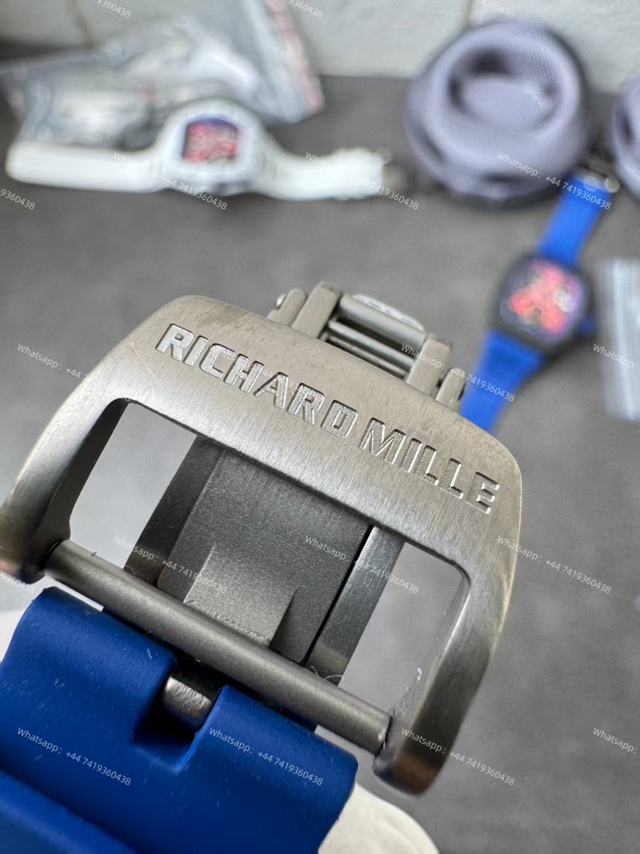 Super Clone Richard Mille RM52-03 Blue Ceramic Paris Saint-Germain Skeleton Tourbillon 1:1 Replica Watch