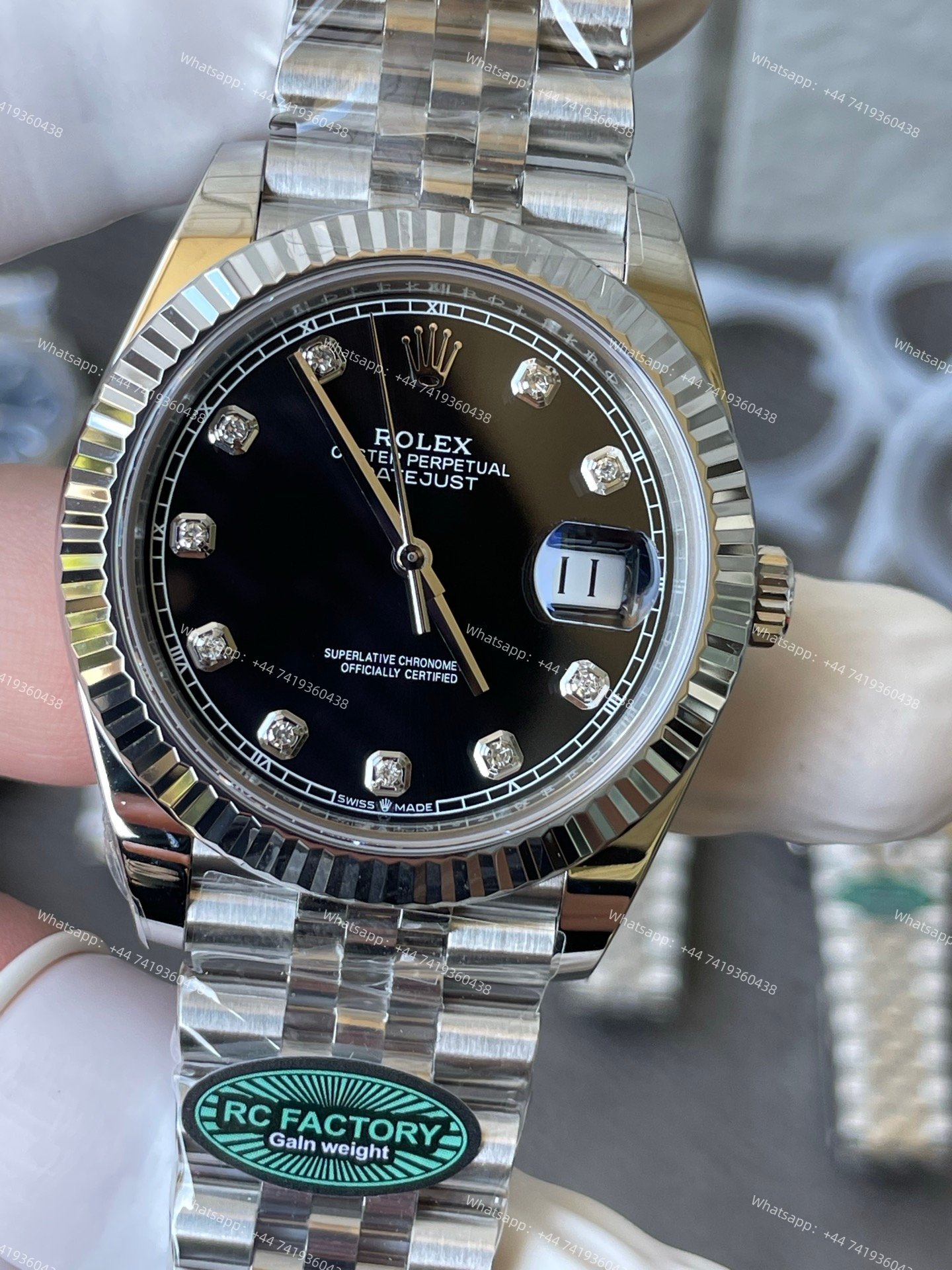 Rolex Datejust M126334-0012 1:1 Replica Black Diamond Dial Jubilee 41MM 3235 Movement Super Clone Watch