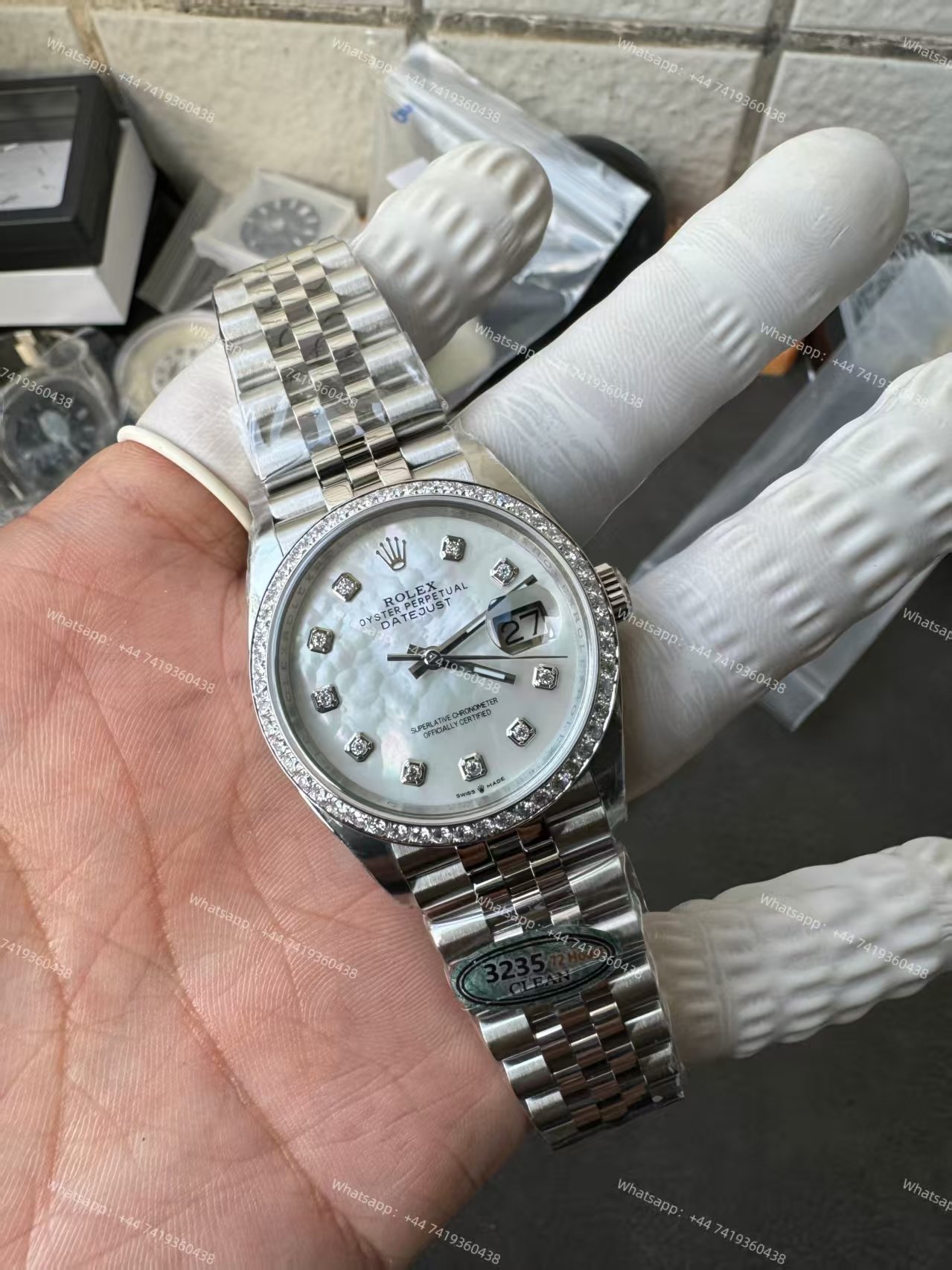 Rolex Datejust M126284RBR-0011 1:1 Replica Mother of Pearl Diamond Dial Jubilee 36MM 3235 Movement Super Clone Watch