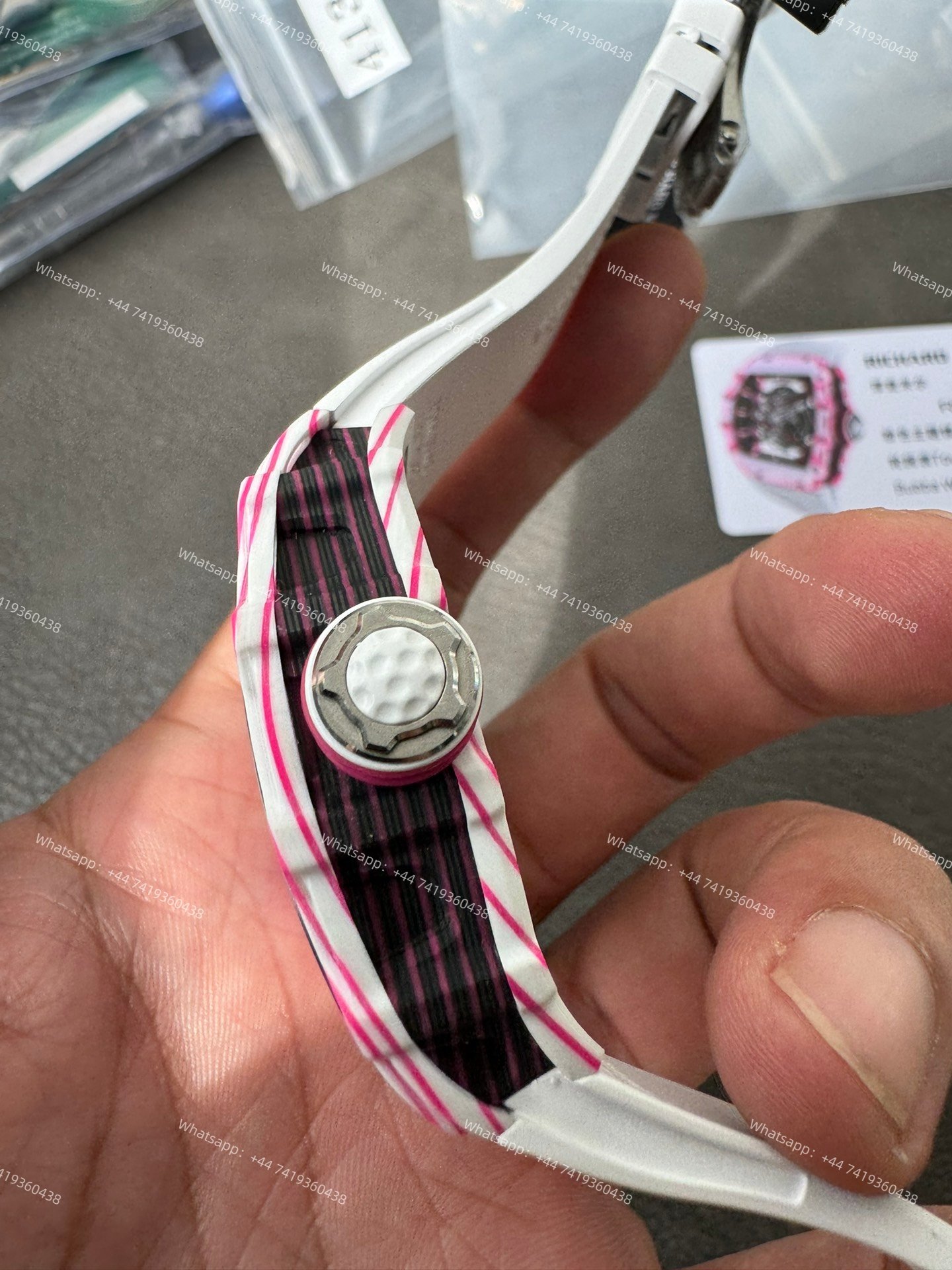 Super Clone Richard Mille RM38-02 Bubba Watson White & Pink Tourbillon