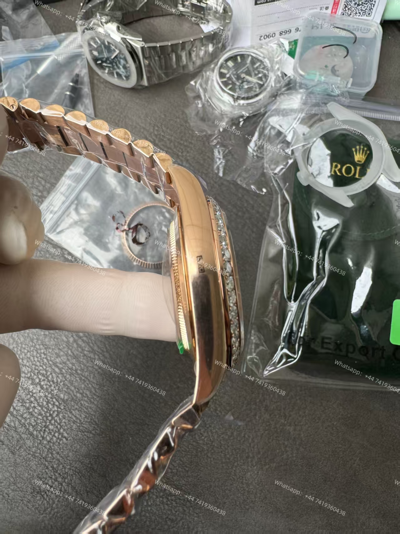 Rolex Day-Date m228345rbr-0011 Olive green dial Mossanite bezel Presidential bracelet 3255 Movement (40mm) Best Super Clone
