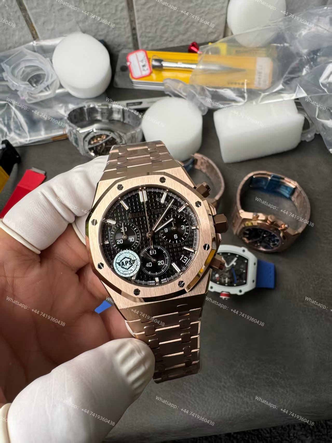 Audemars Piguet Super Clone Royal Oak Rose Gold Black dial 26240 Chronograph 41mm Cal.4401