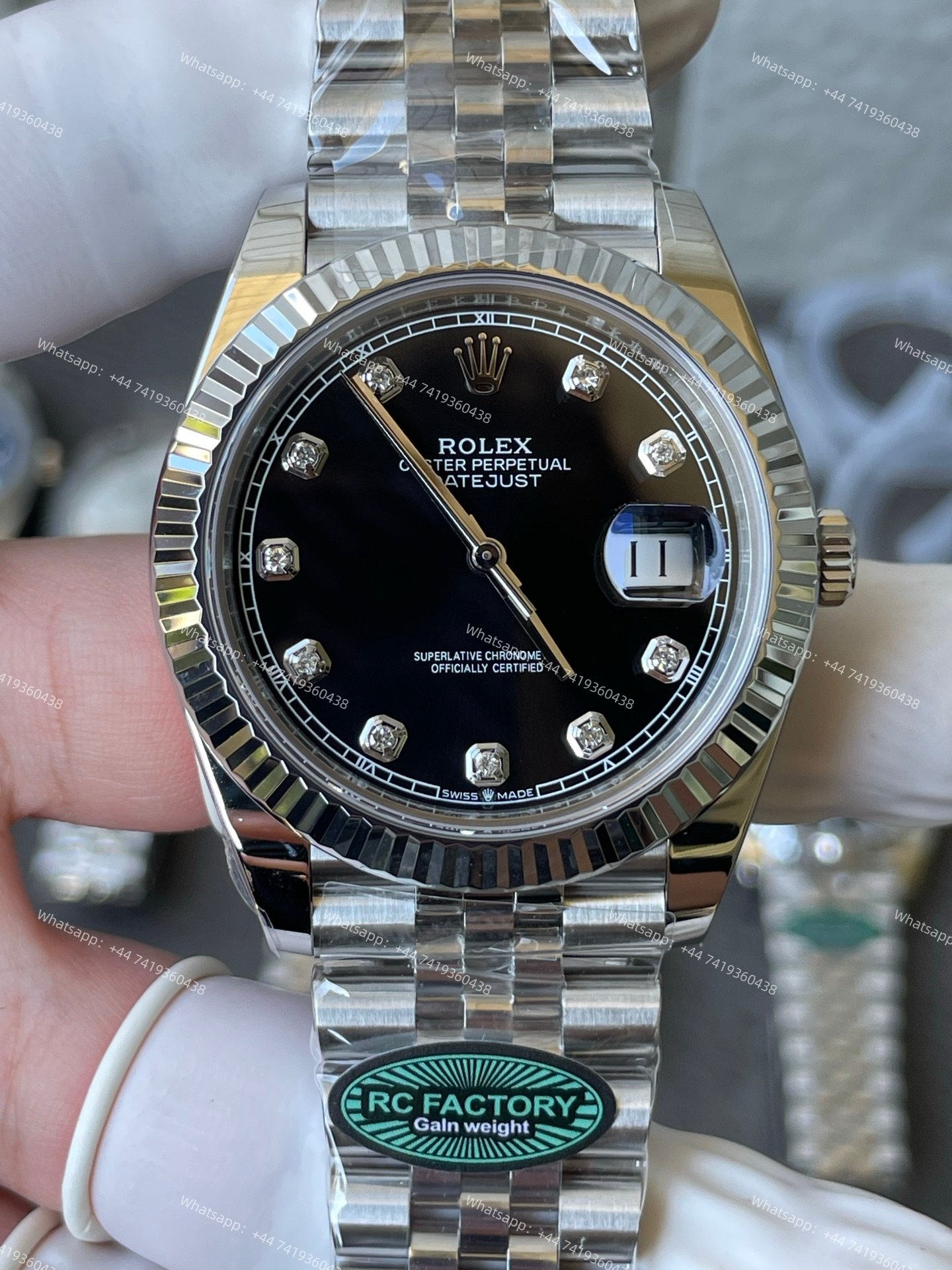 Rolex Datejust M126334-0012 1:1 Replica Black Diamond Dial Jubilee 41MM 3235 Movement Super Clone Watch