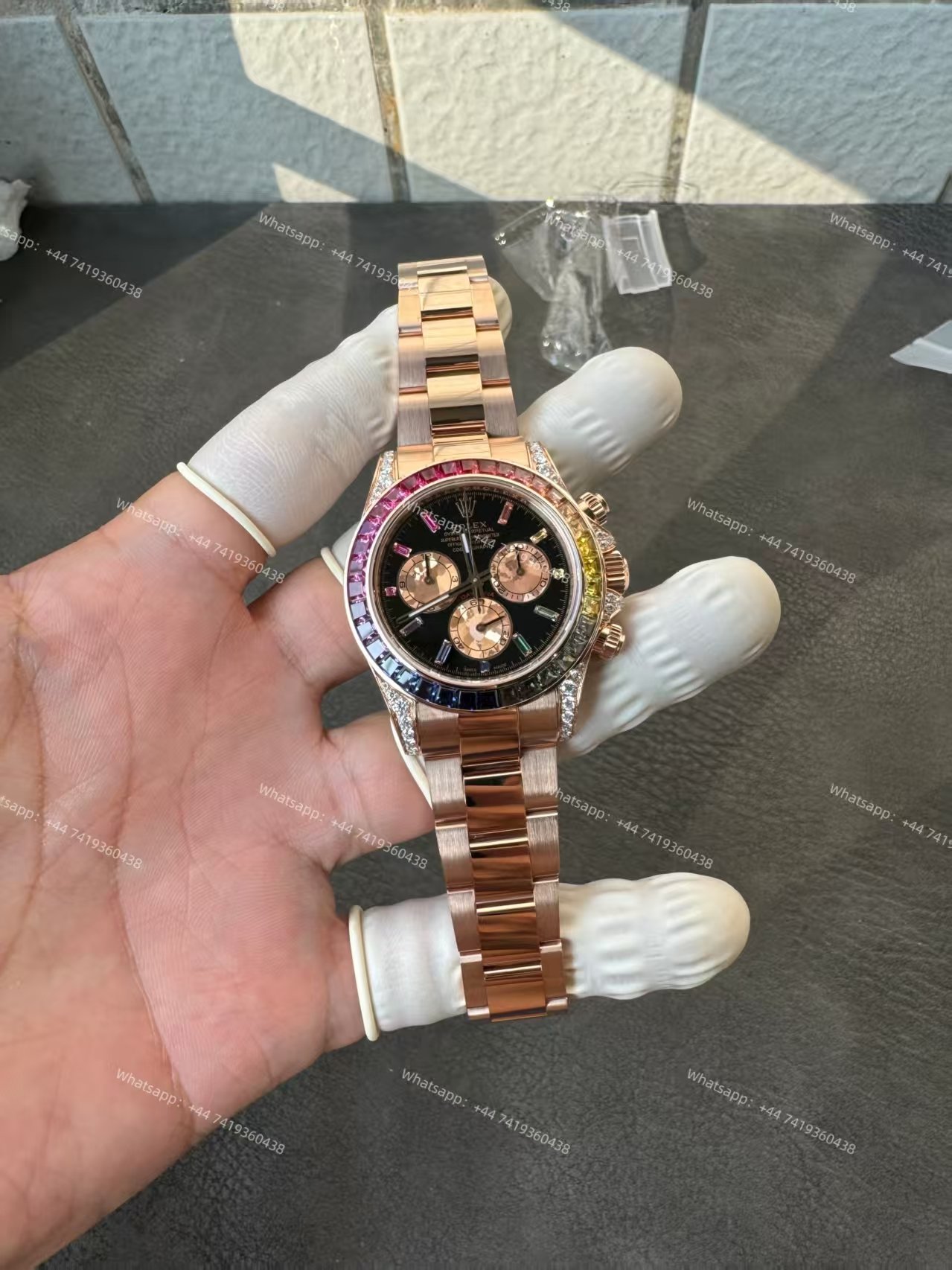 Rolex Super Clone Rainbow Daytona 1:1 Replica Watch – 18K Rose Gold