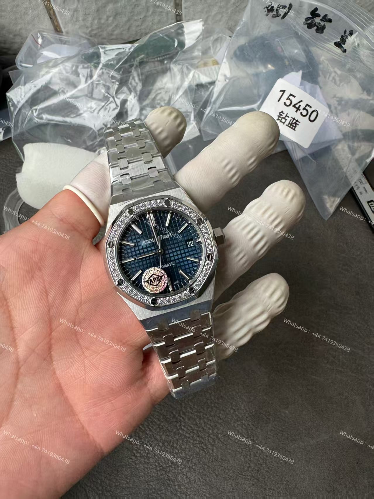 Audemars Piguet Super Clone Royal Oak 15451ST Diamond-Set Bezel Blue Dial 37MM