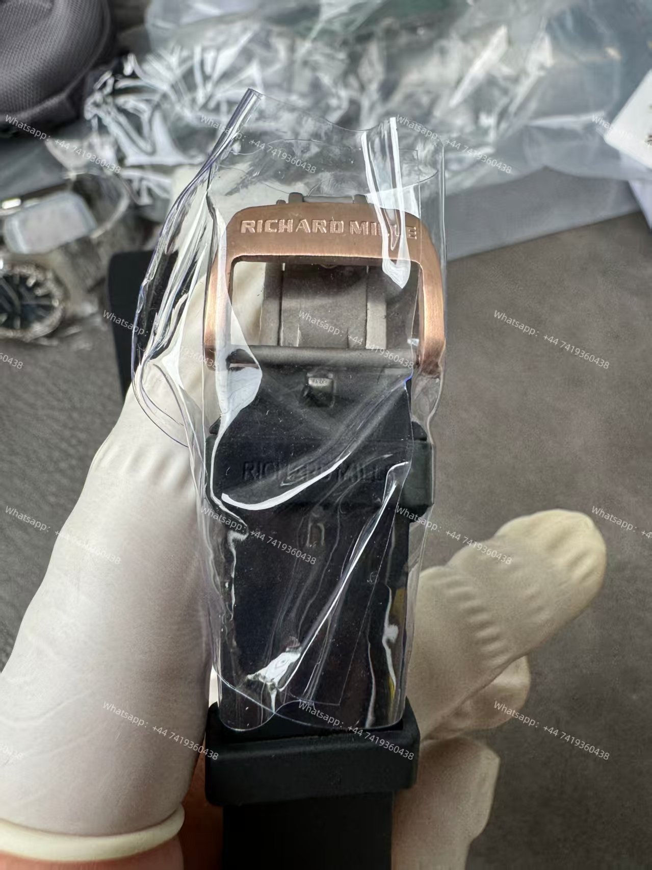 Super Clone Richard Mille RM 67-01 Rose Gold Skeleton Black Rubber Strap