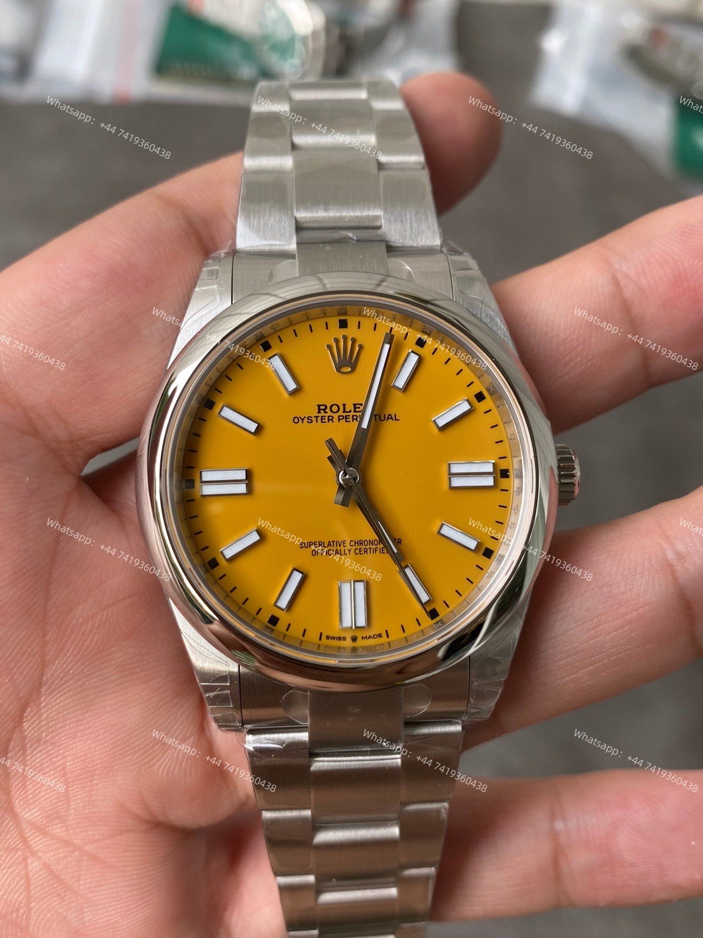 Rolex Super Clone Oyster Perpetual M124300-0004 Yellow Dial 41MM 3230 Movement