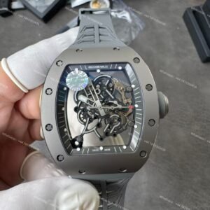 Super Clone Richard Mille RM 055 Gray Ceramic Titanium Grey Rubber Strap 1:1 Replica Watch