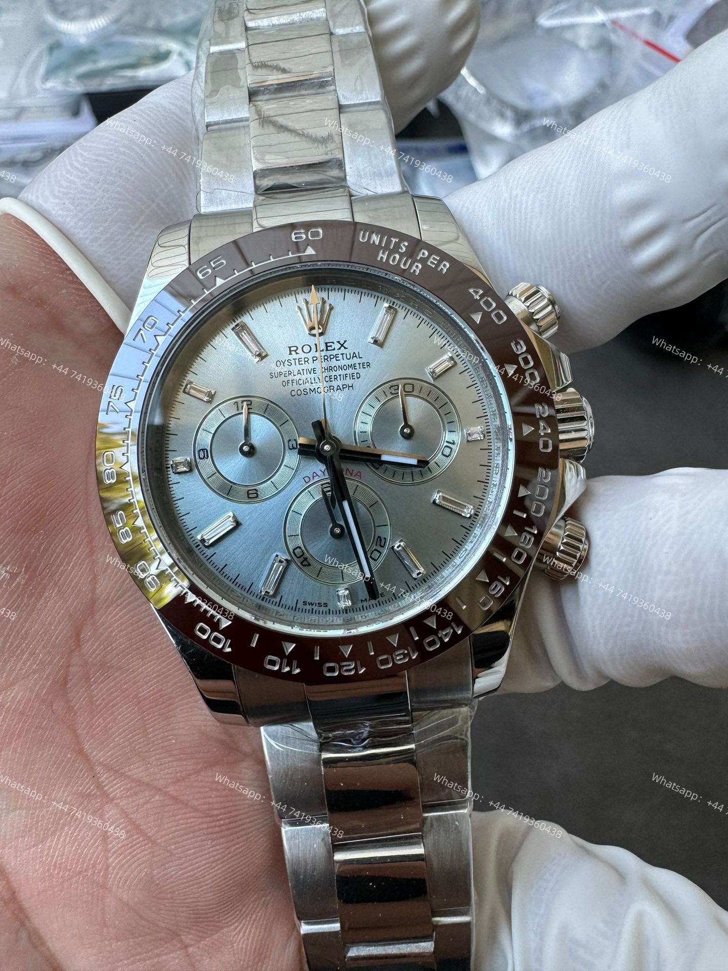 Rolex Daytona M116506-0002 Ice Blue Dial 1:1 Replica Watch – Platinum Tone Super Clone 4130