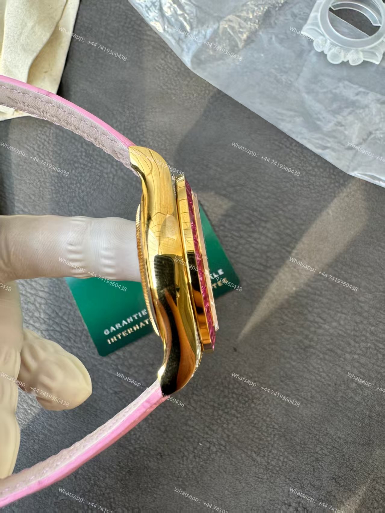 Rolex Daytona 126538TRO Pink Dial with Diamond Indexes Pink Sapphire Bezel on Pink Leather Strap Best Super Clone