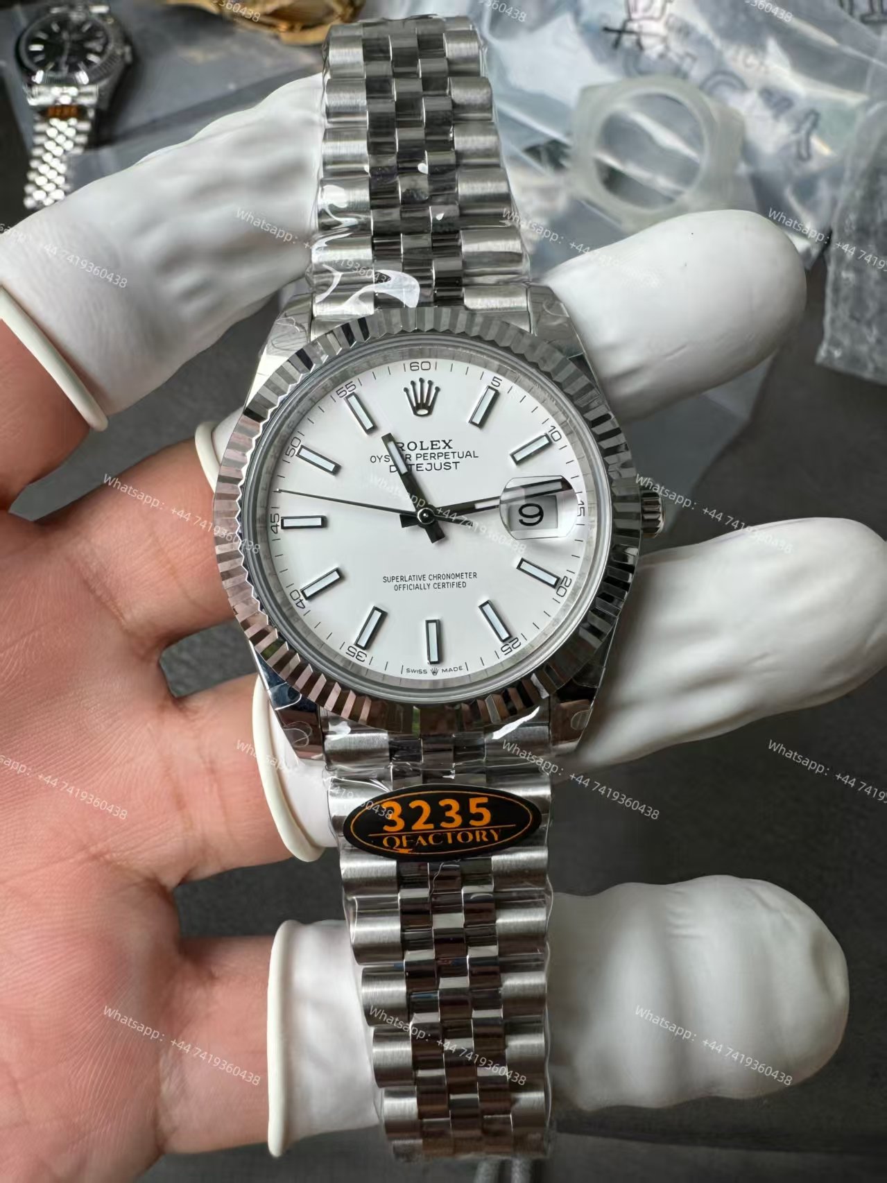 Rolex Datejust M126334-0010 1:1 Replica White Dial Jubilee 41MM 3235 Movement Super Clone Watch