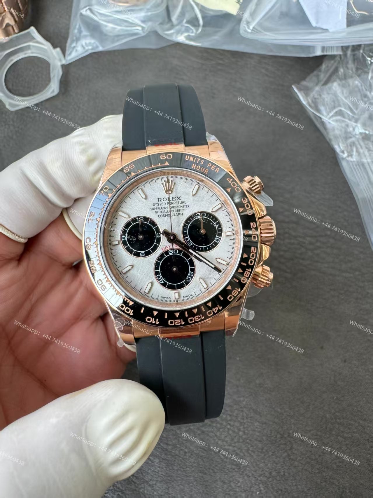 Rolex Super Clone Daytona M126515LN-0008 Rose Gold Meteorite Dial 4131 Movement