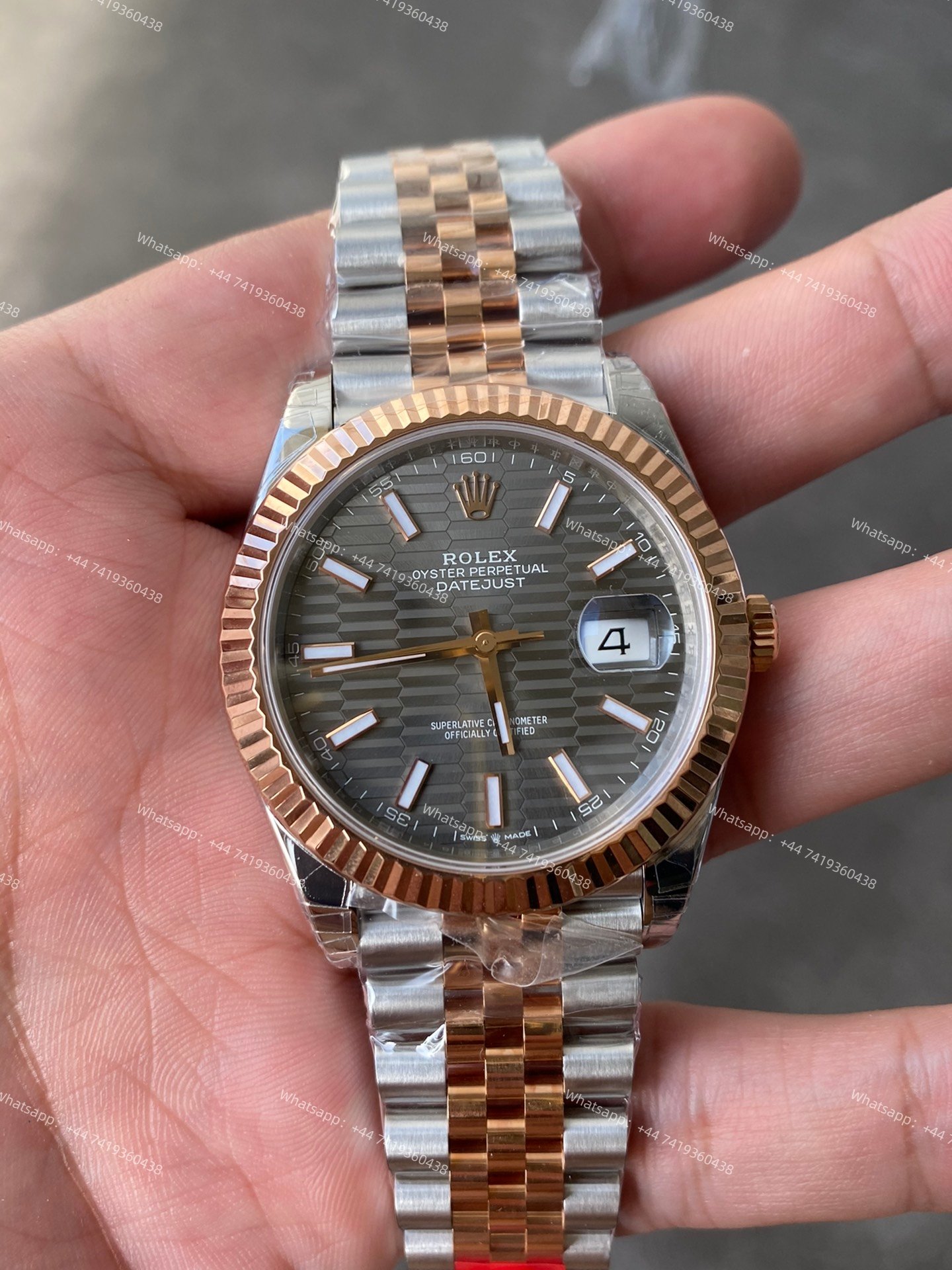 Rolex Datejust M126331-0020 1:1 Replica Water Ripple Rose Gold Gray Dial Jubilee 41MM 3235 Movement Super Clone Watch