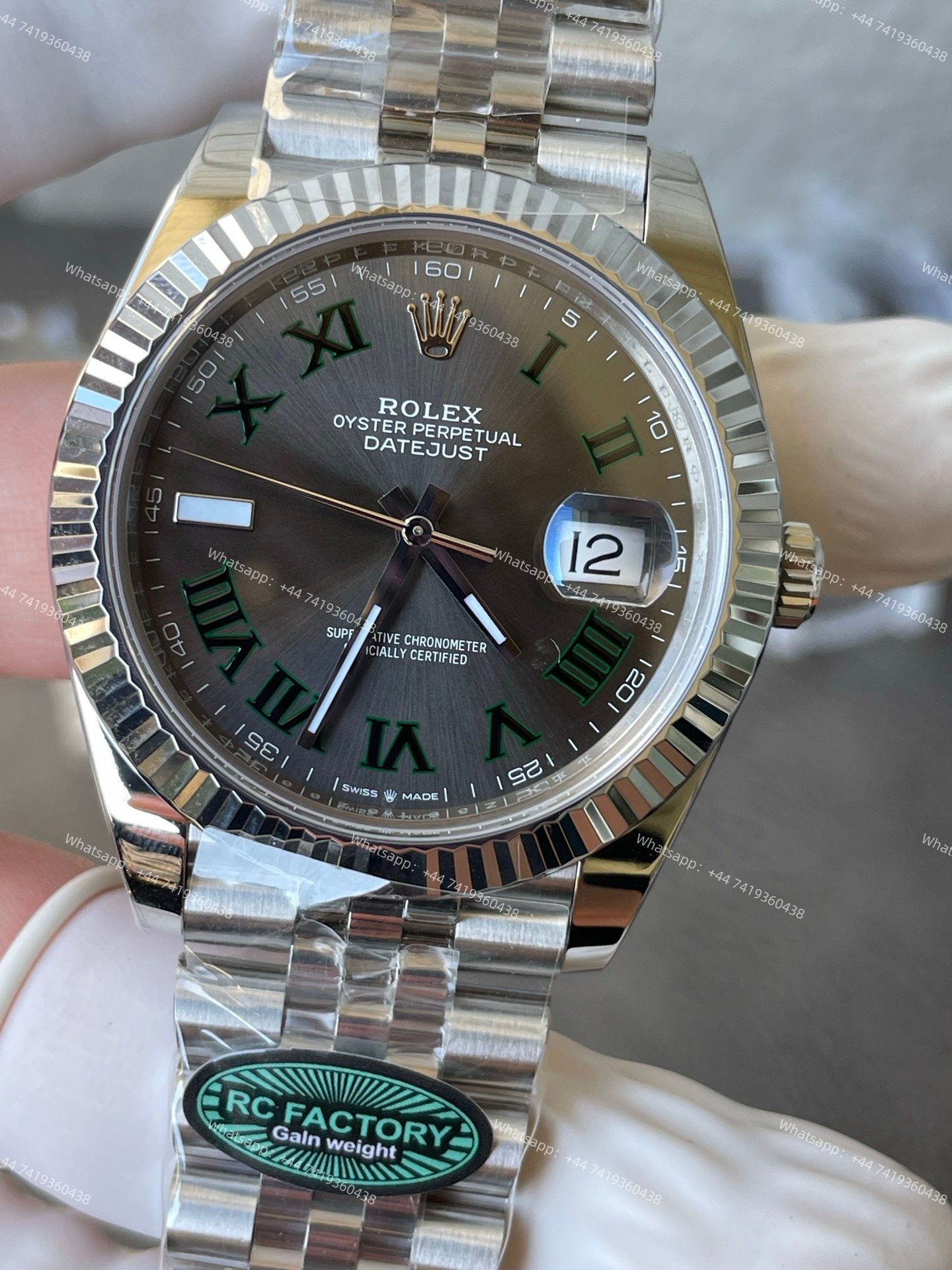 Rolex Datejust M126334 1:1 Replica Grey Roman Dial Jubilee 41MM 3235 Movement Super Clone Watch